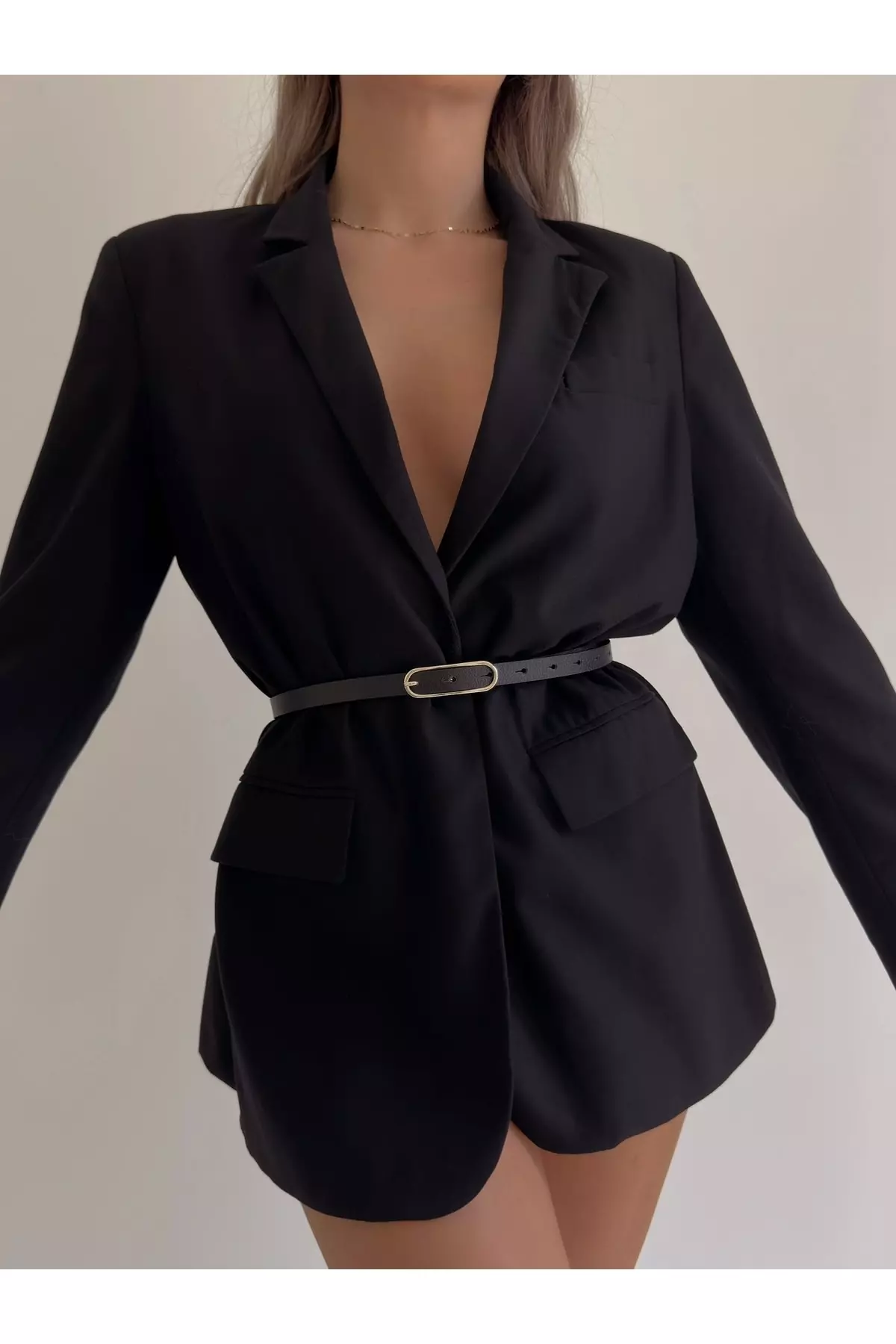 Wide Buckled Thin Belt