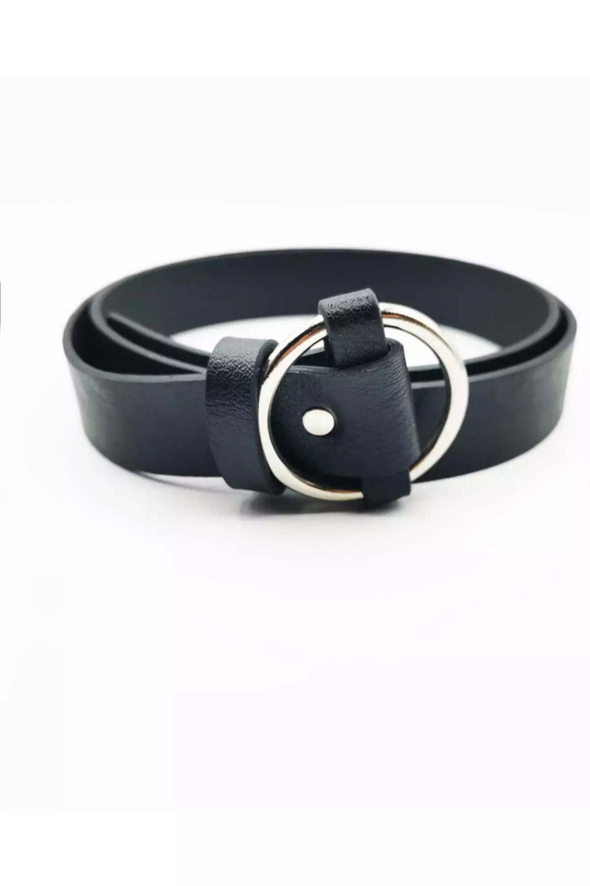 Women's Black Ring Buckle Belt