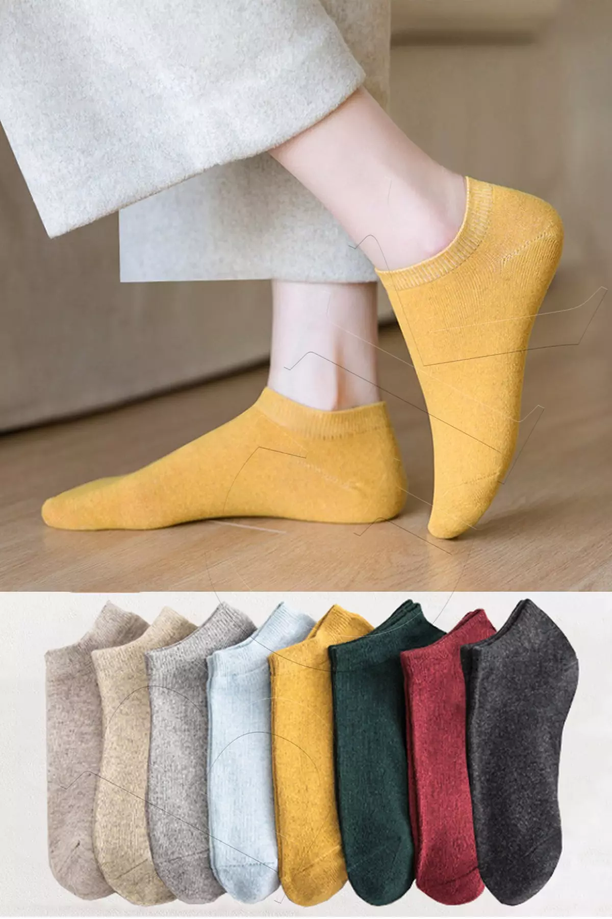 8 Pairs of Women's Colorful Dark Colored Socks