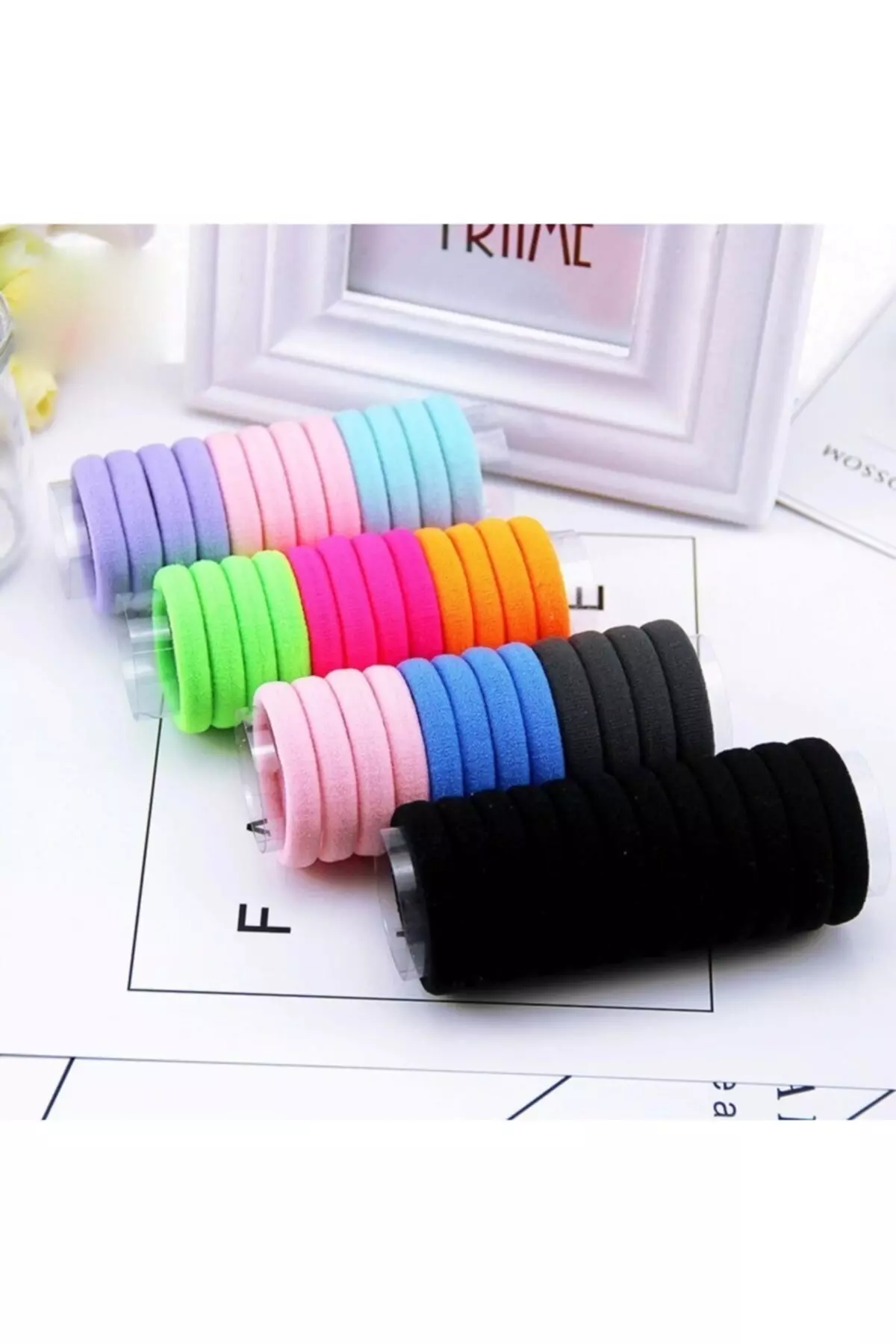 100 Piece Colorful Rubber Hair Clip Set, Domestic Production