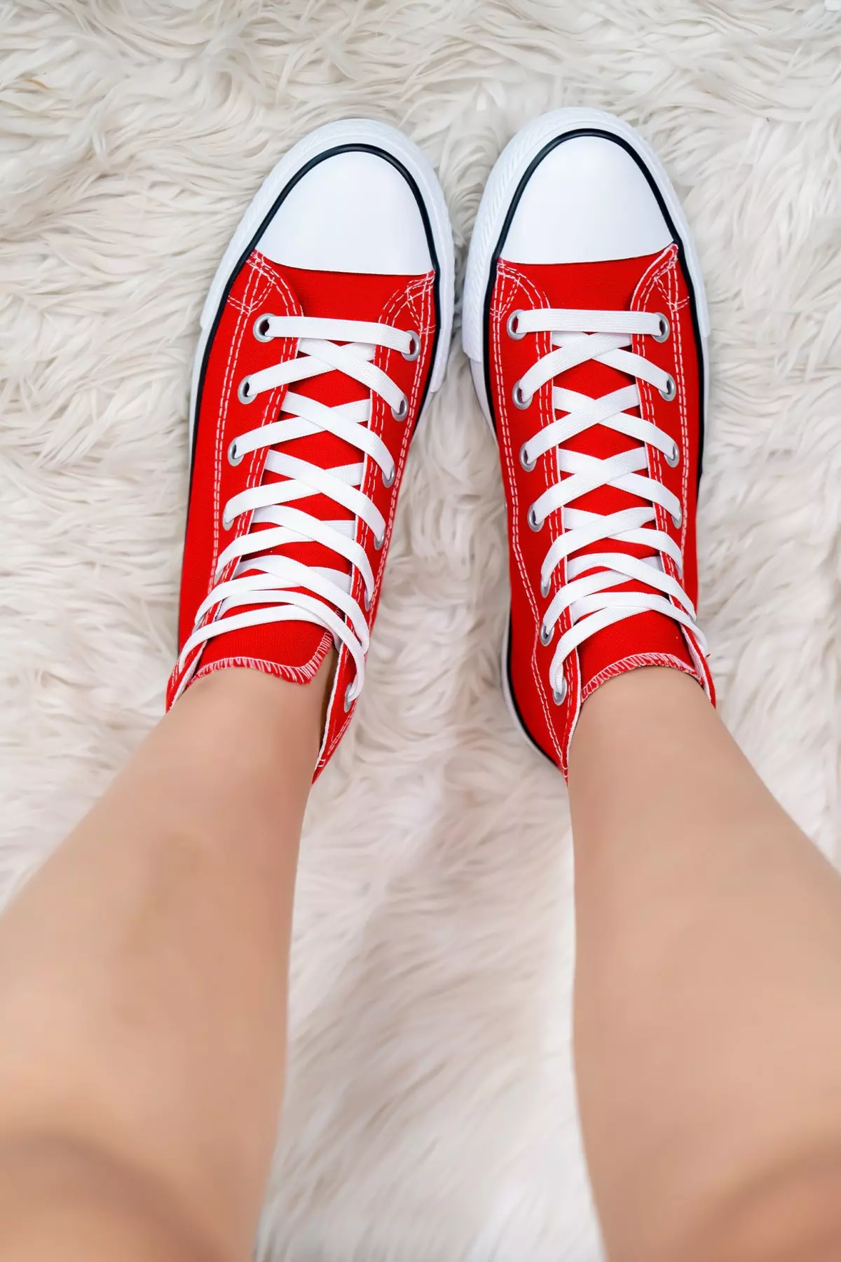 Unisex Red Wrist Sports Sneaker Shoes