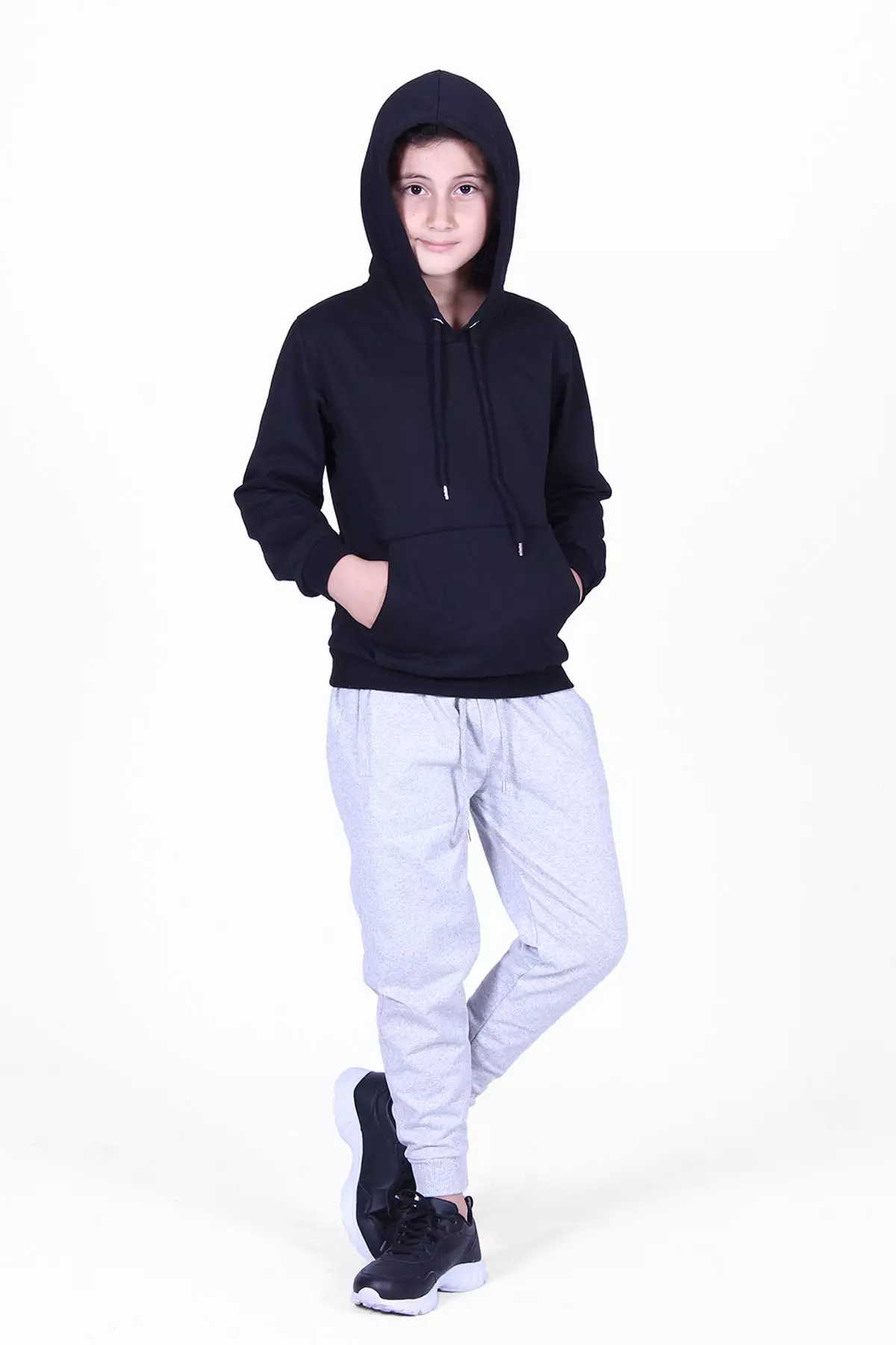 Flat Kangaroo Pocket Hooded Boy's Tracksuit