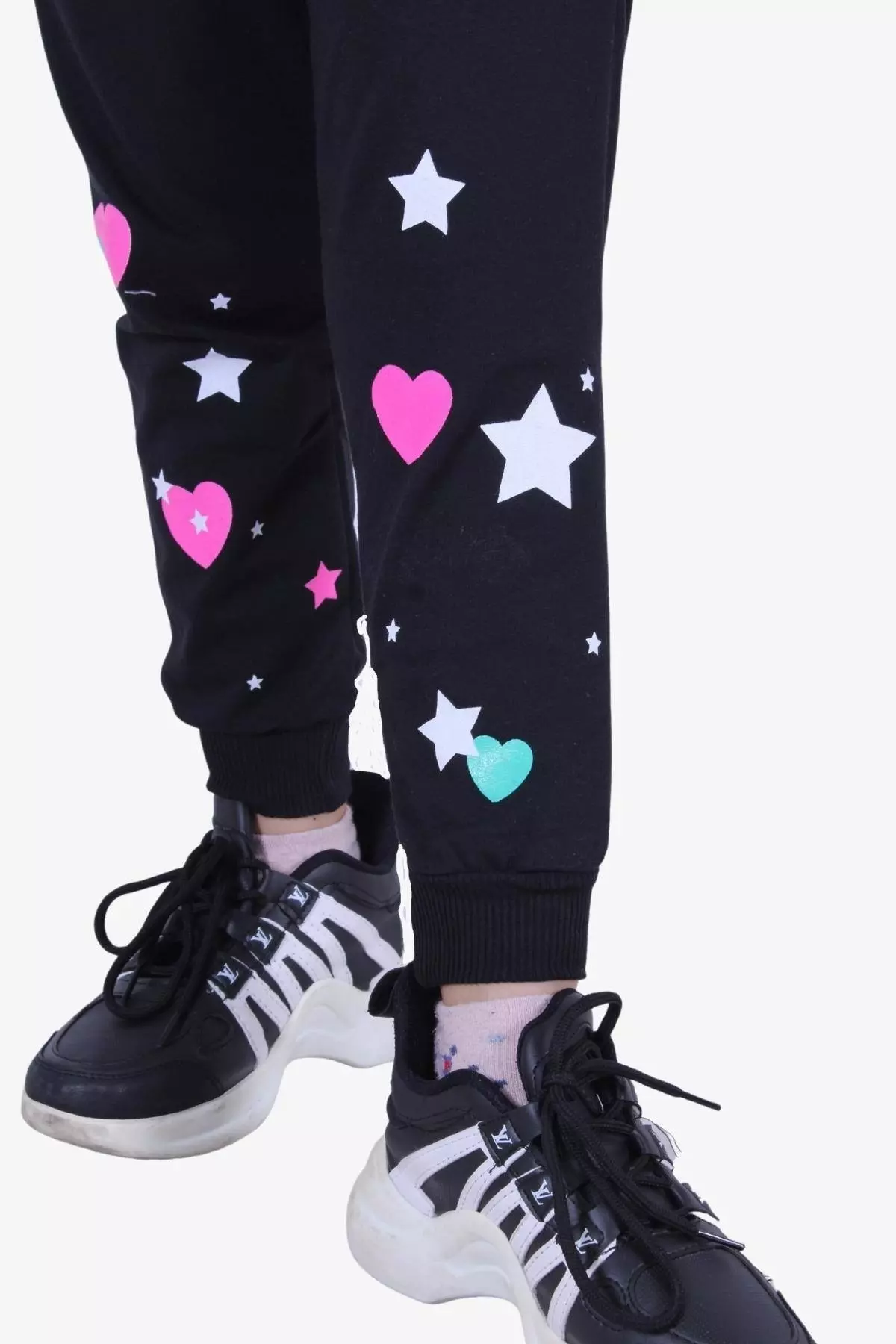 Printed, Heart Patterned Girl's Sweatpants