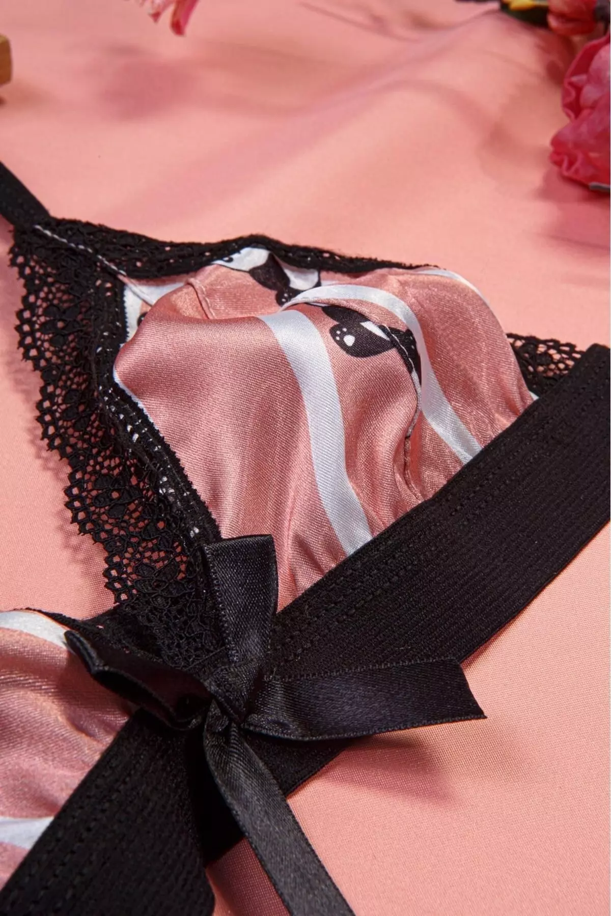 Lace Satin Shorts Pajama Set Satin Crop Set