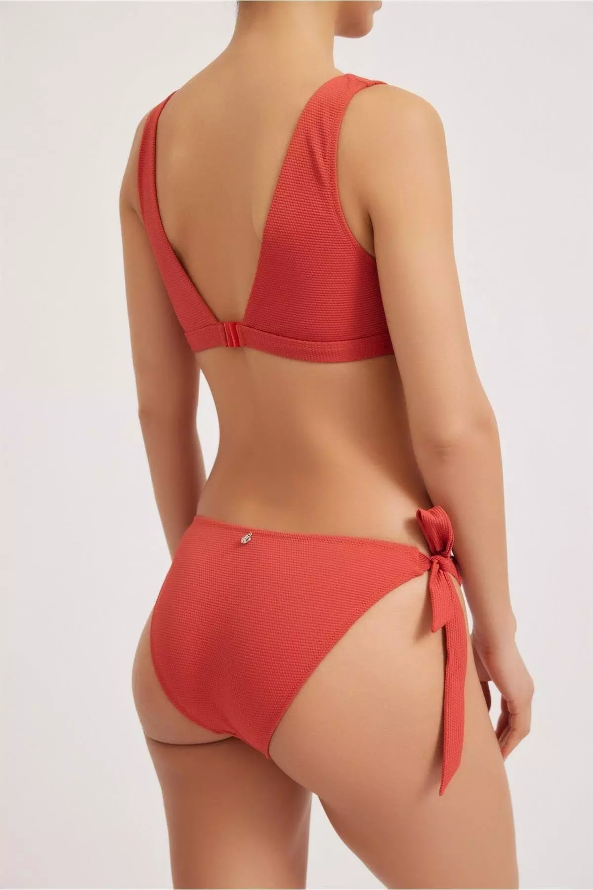 Waffle Women's Tie Bikini Bottom Terracotta