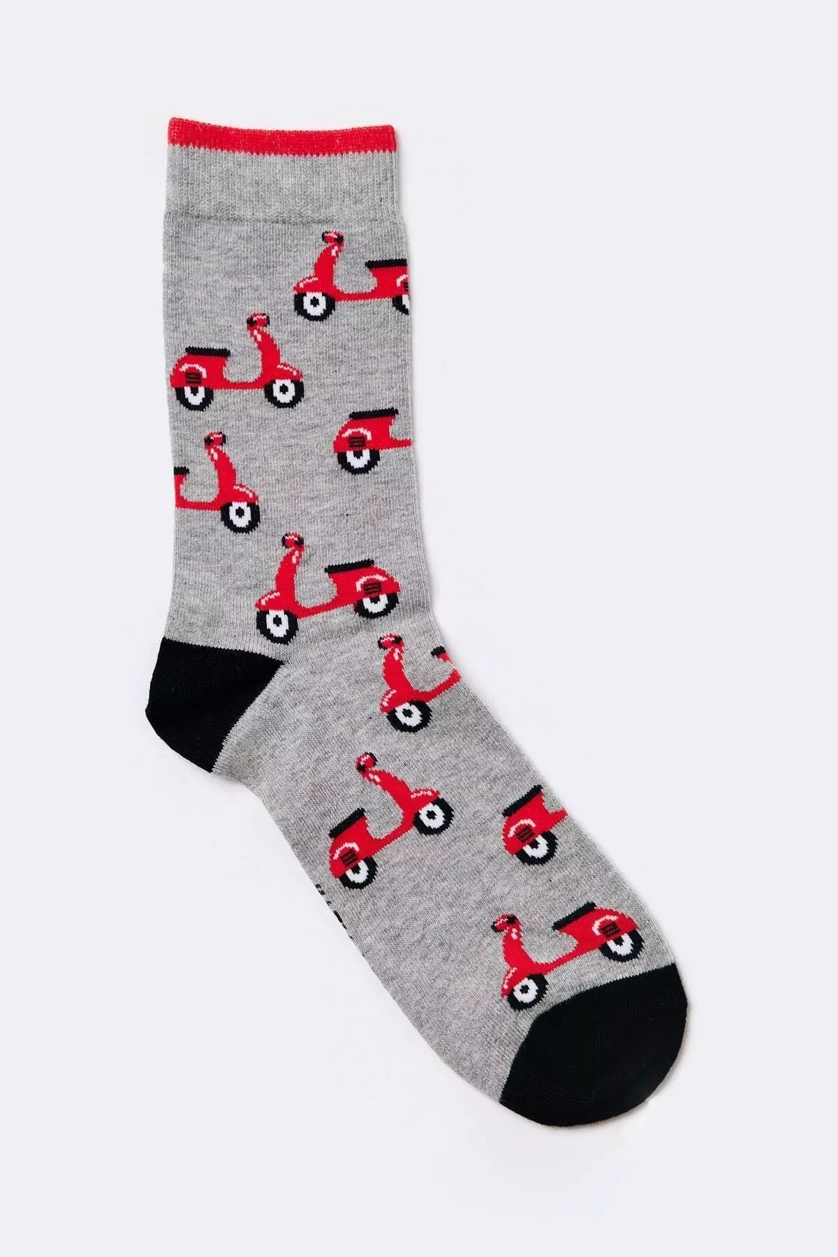 Motorcycle Art Socket Socks Gray-Melange.