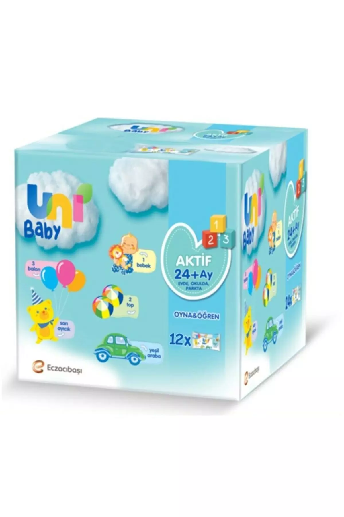 Active Play Learn Wet Wipes 3 Ply (156 Sheets) X 4 Pieces