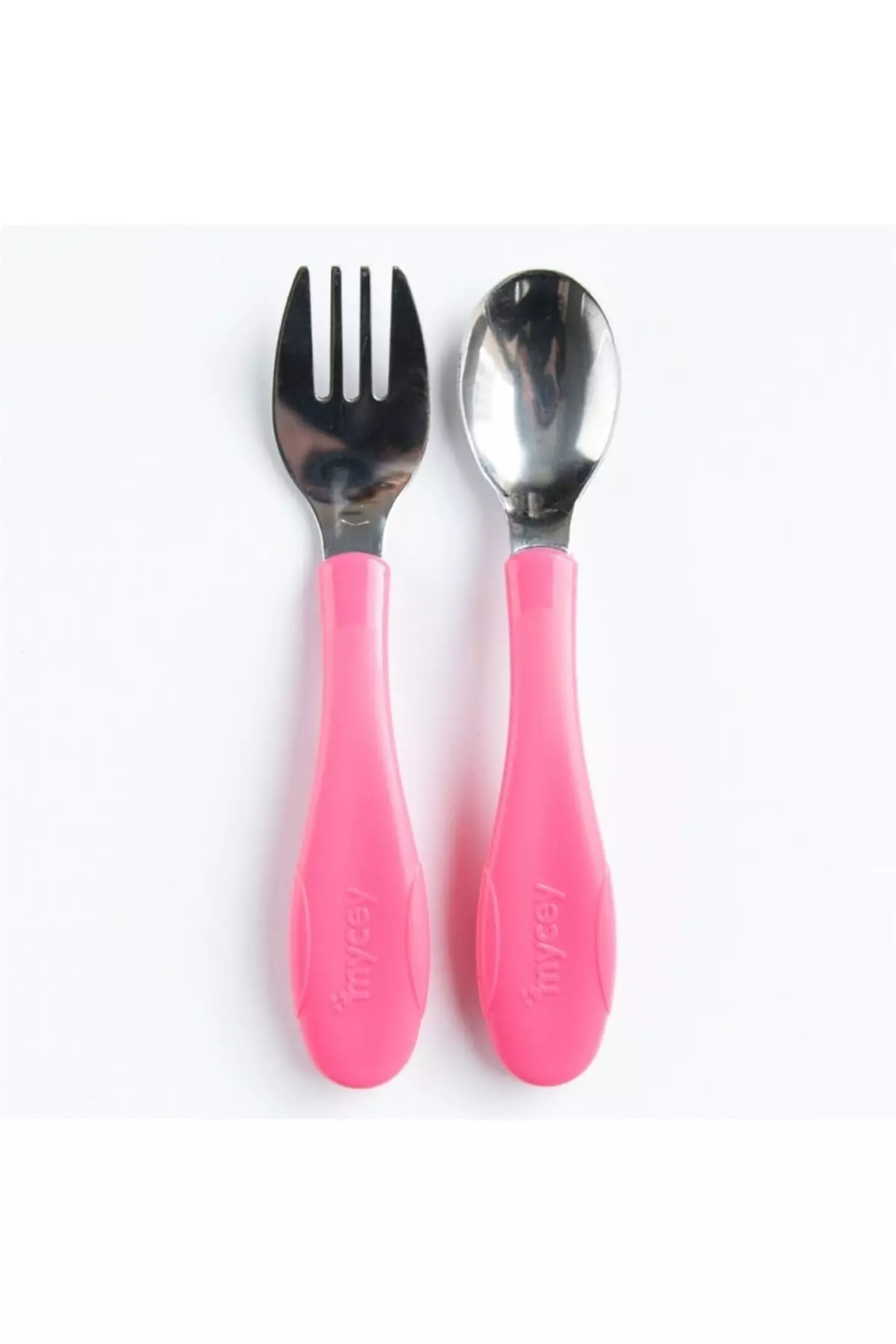 Stainless Steel Fork and Spoon Set Salmon