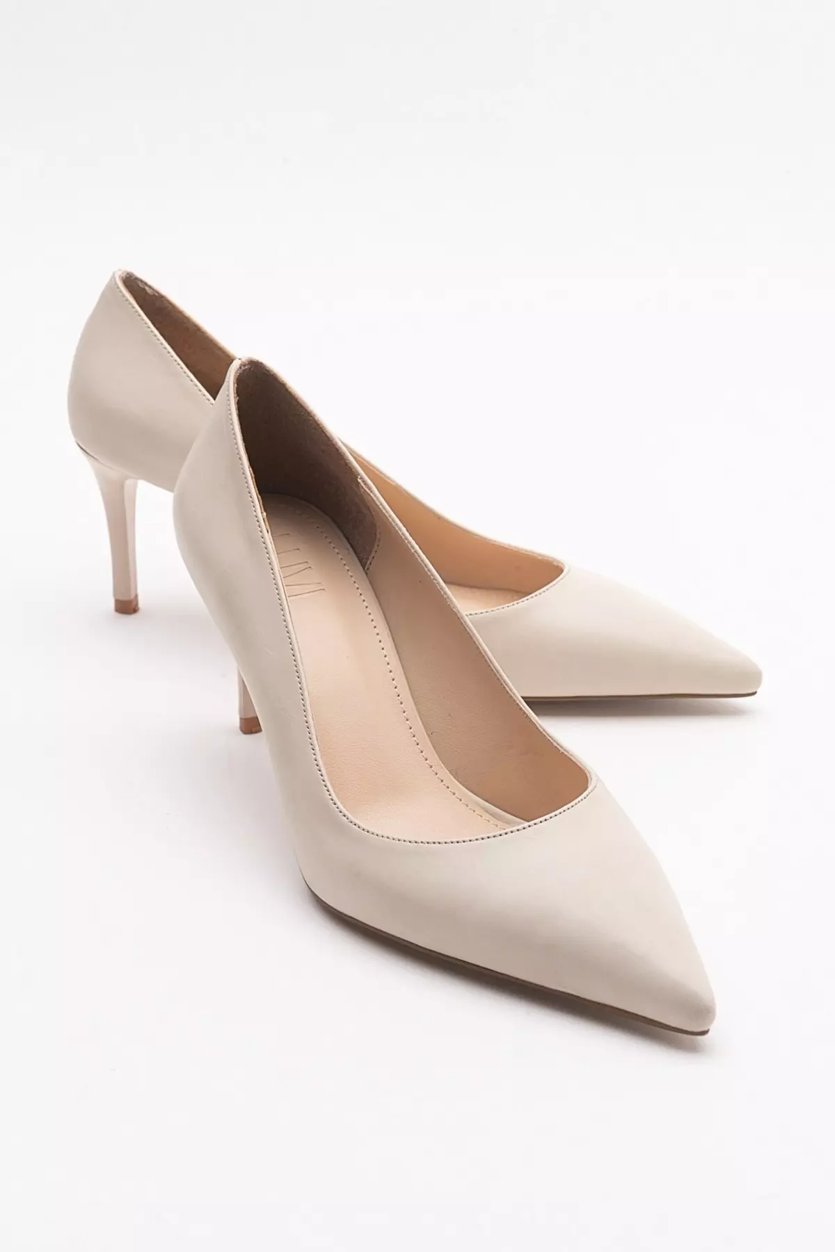 Mercy Beige Leather Women's High Heels