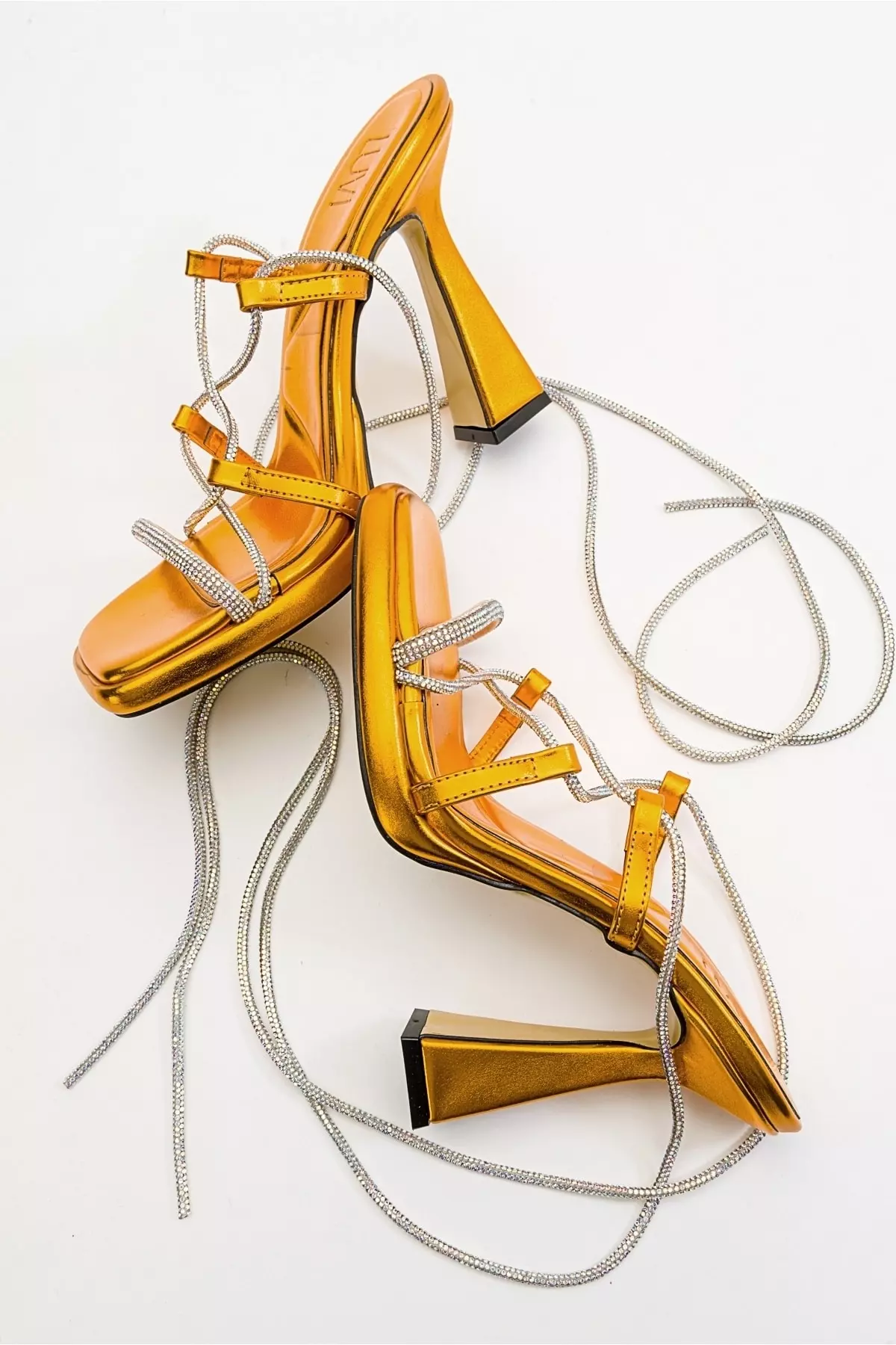 Mezzo Metallic Orange Women's High Heel Sandal