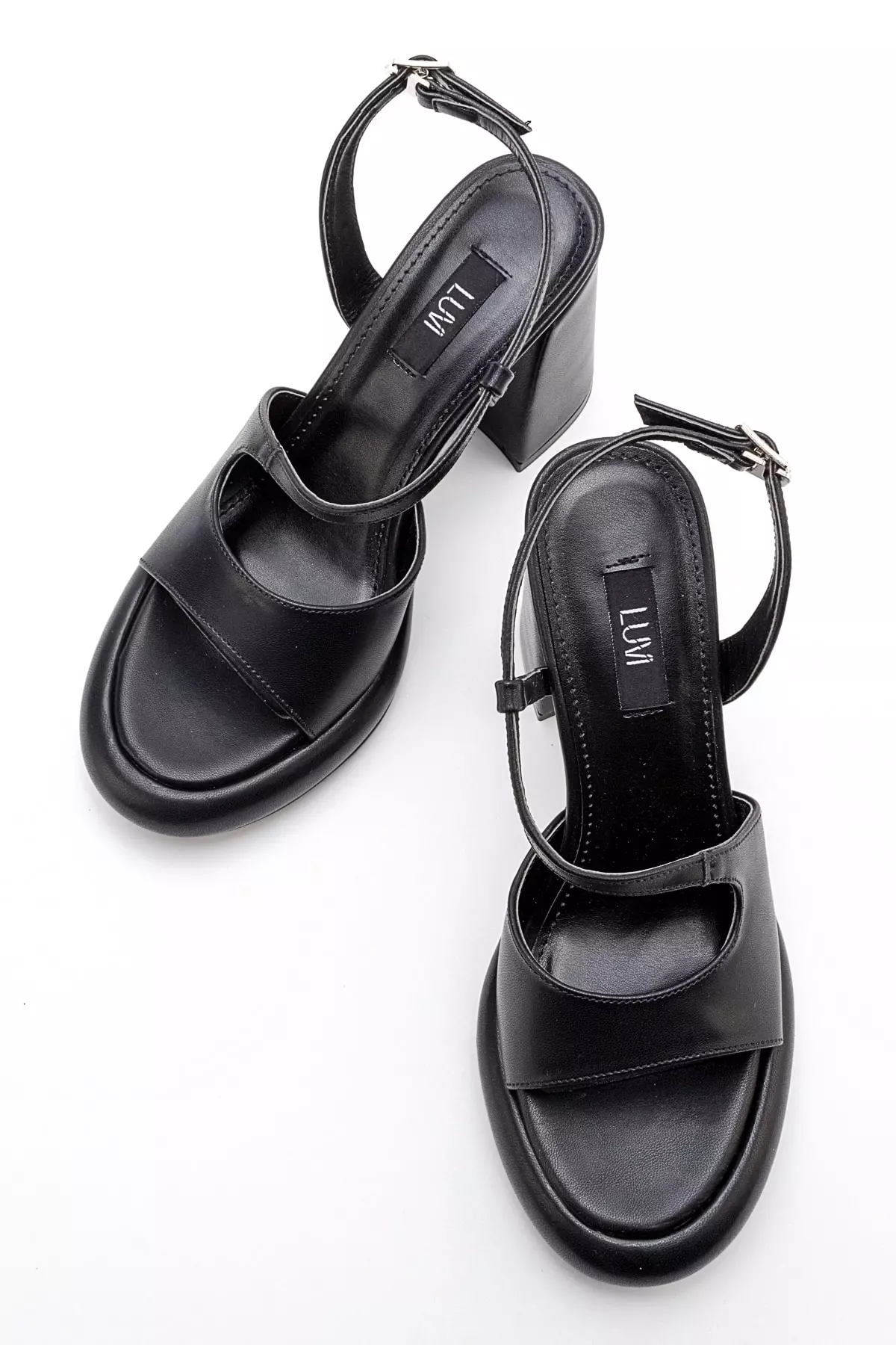JUGA Black Leather Women's High Heels