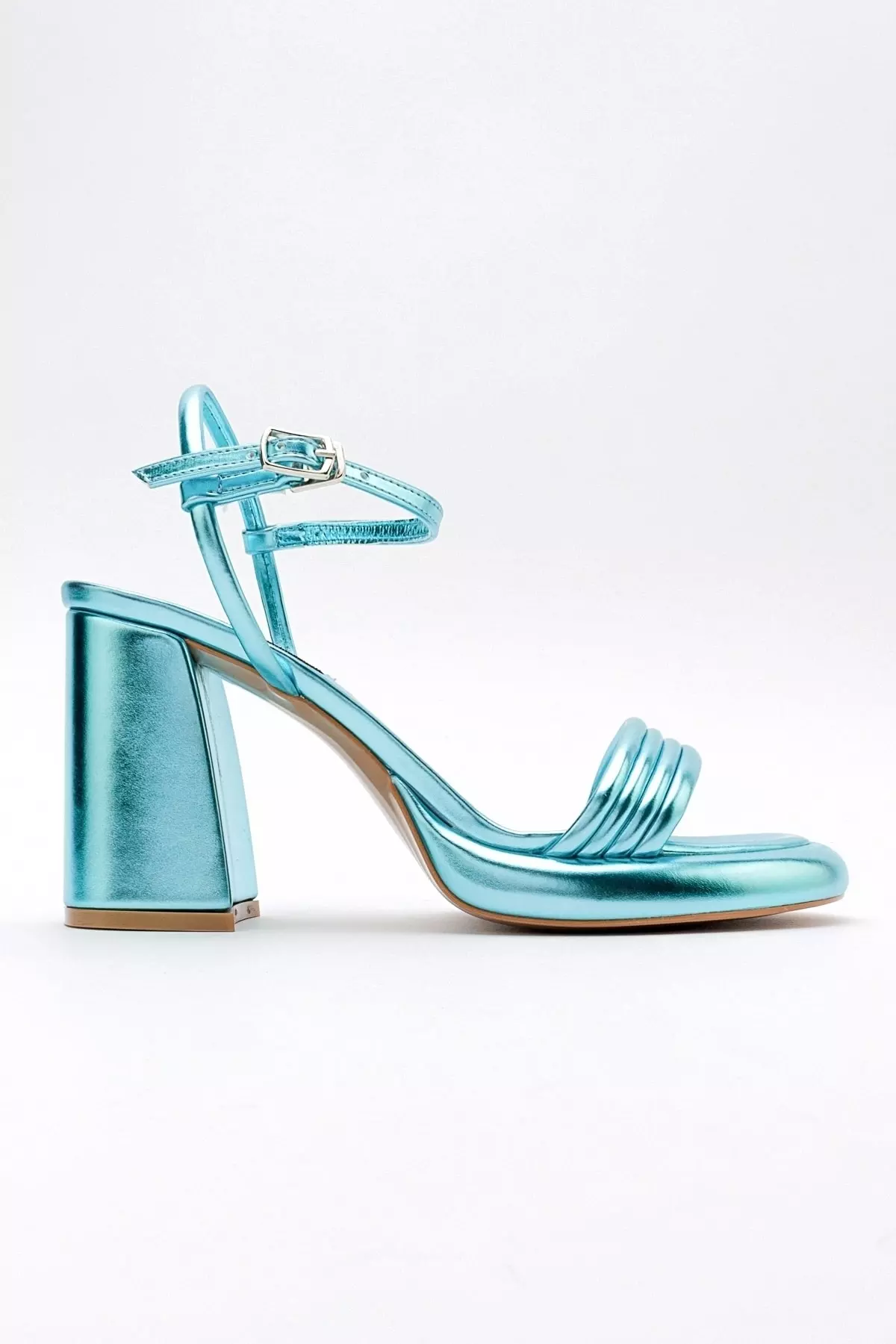 Baby Blue Metallic Women's High Heels
