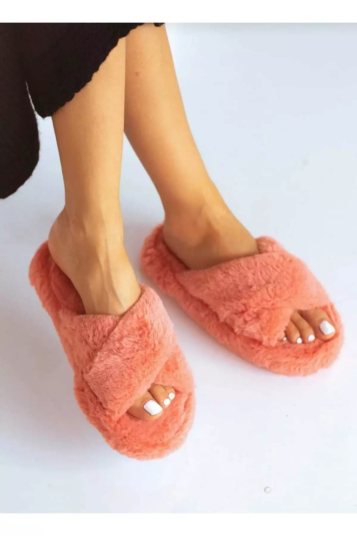 Unisex Cross Plush House Slippers