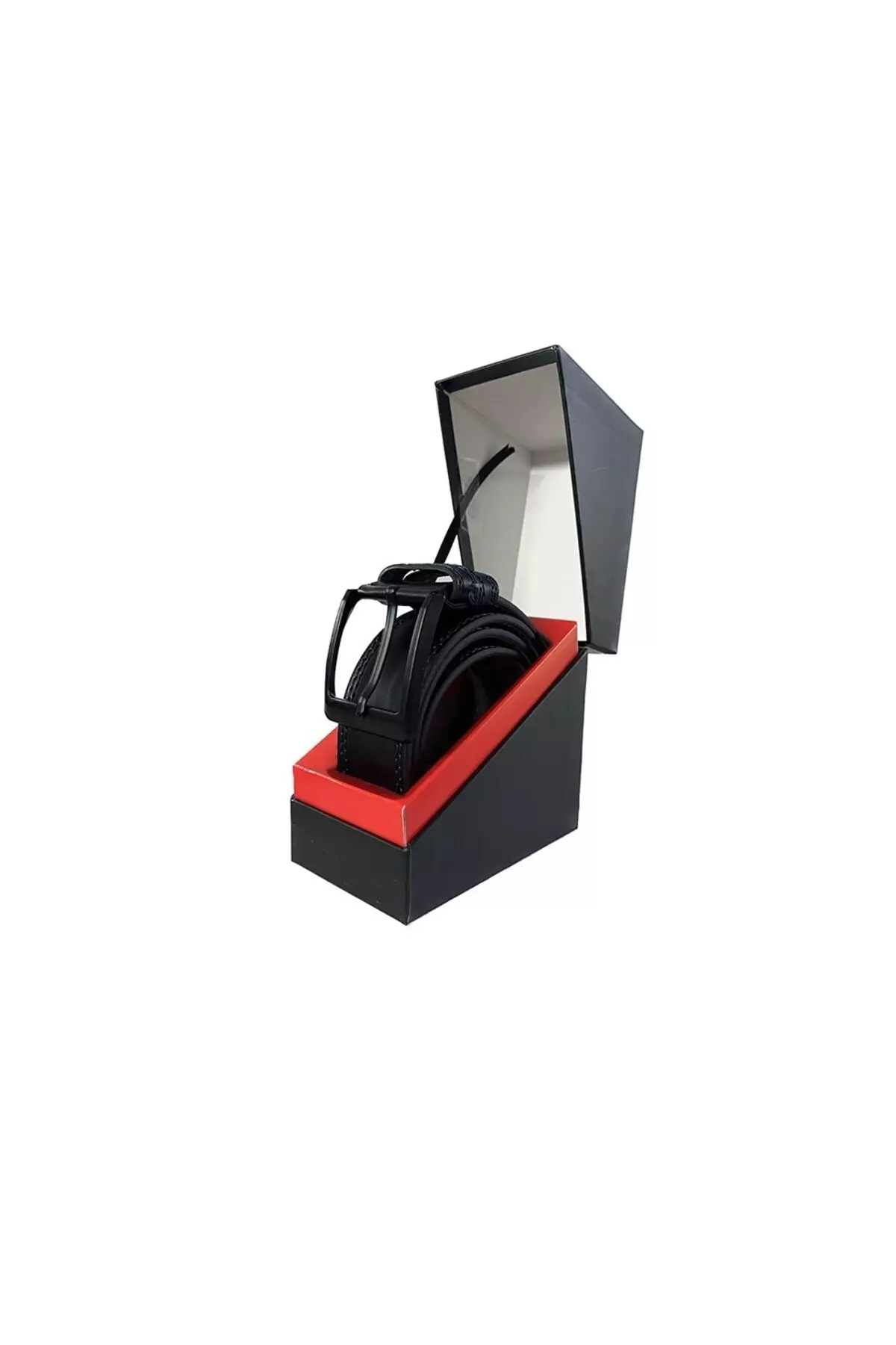 Black Artificial Leather 4.5 cm Men's Belt