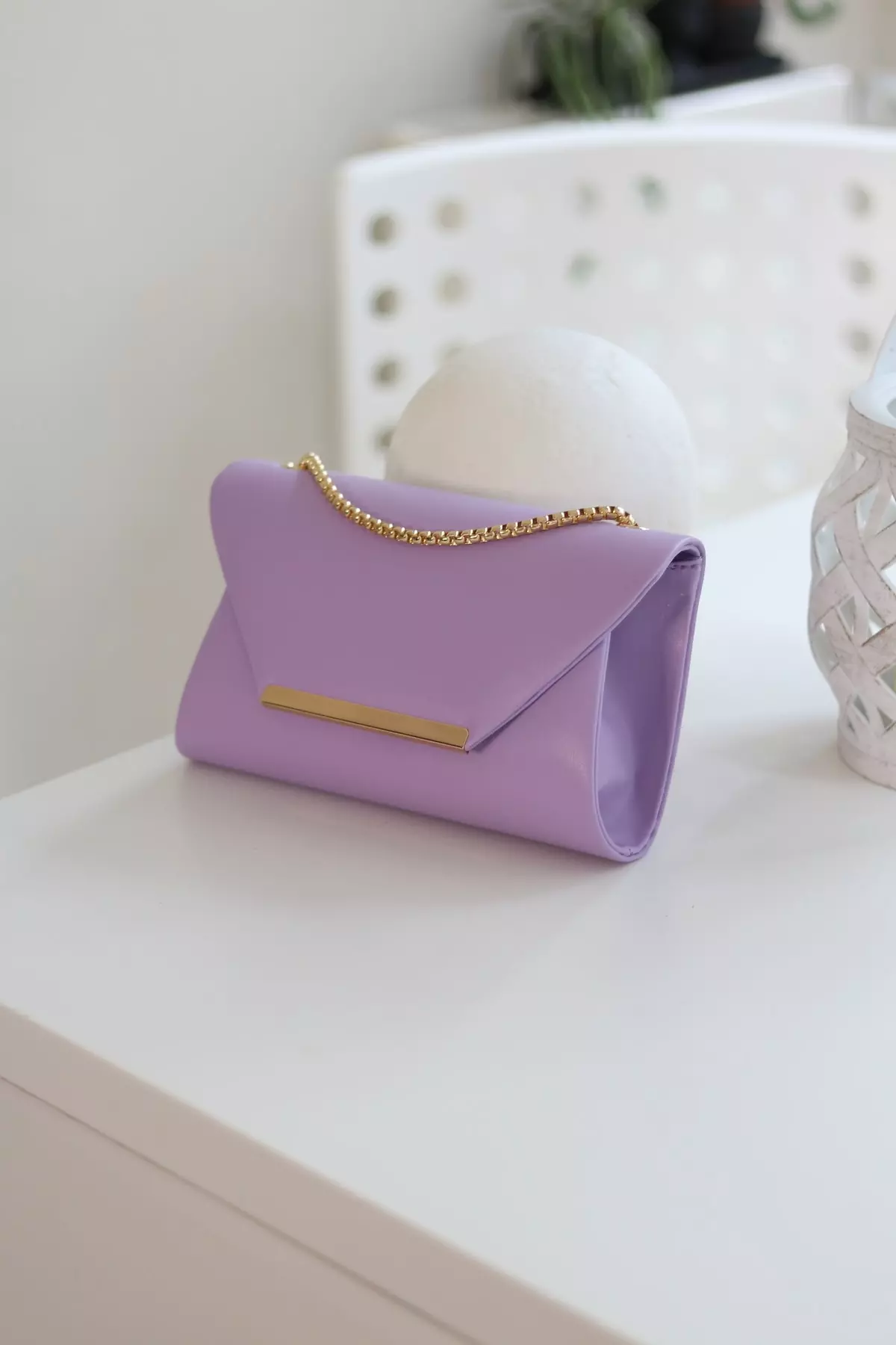 Woman Lilac Covered Shoulder Bag