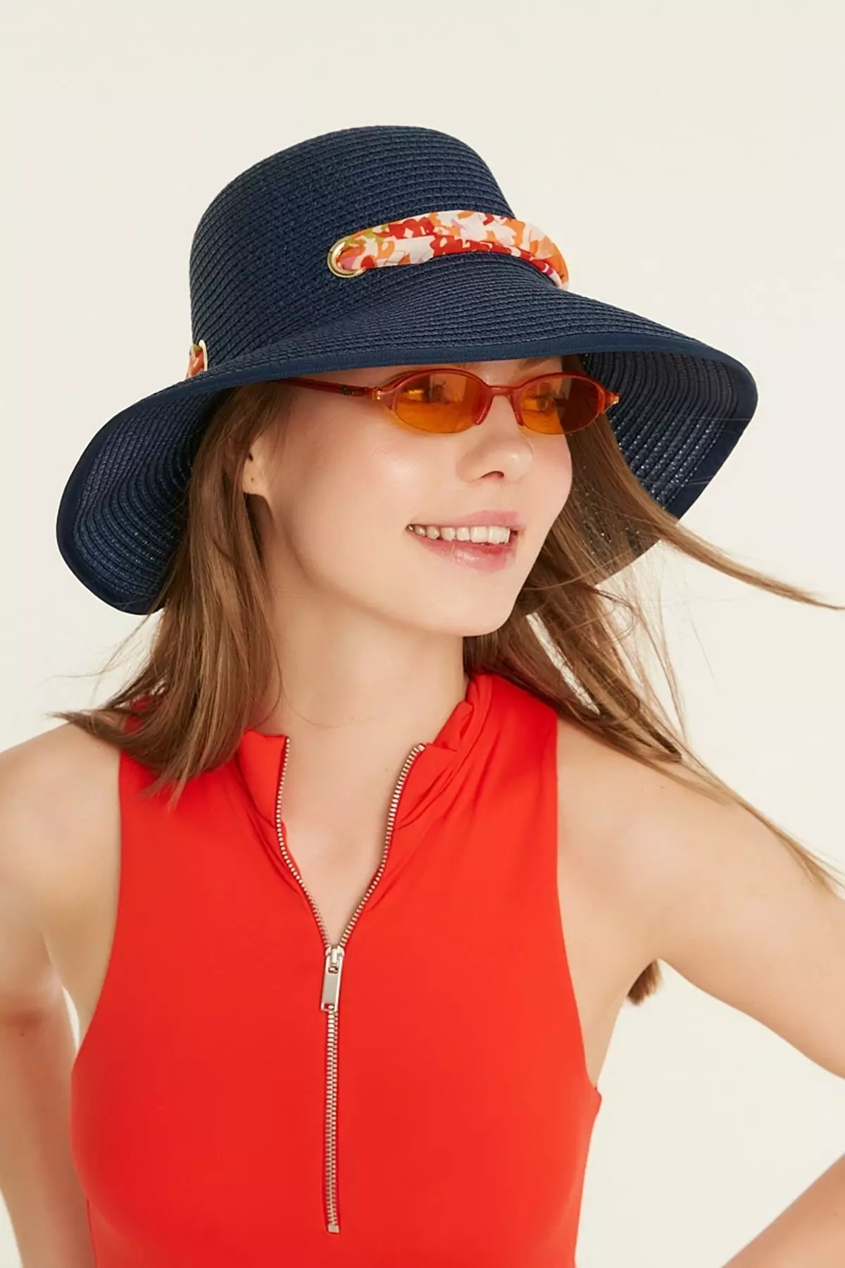 Canvas Beach Hat with Brim Y8730-53 Dark Petrol