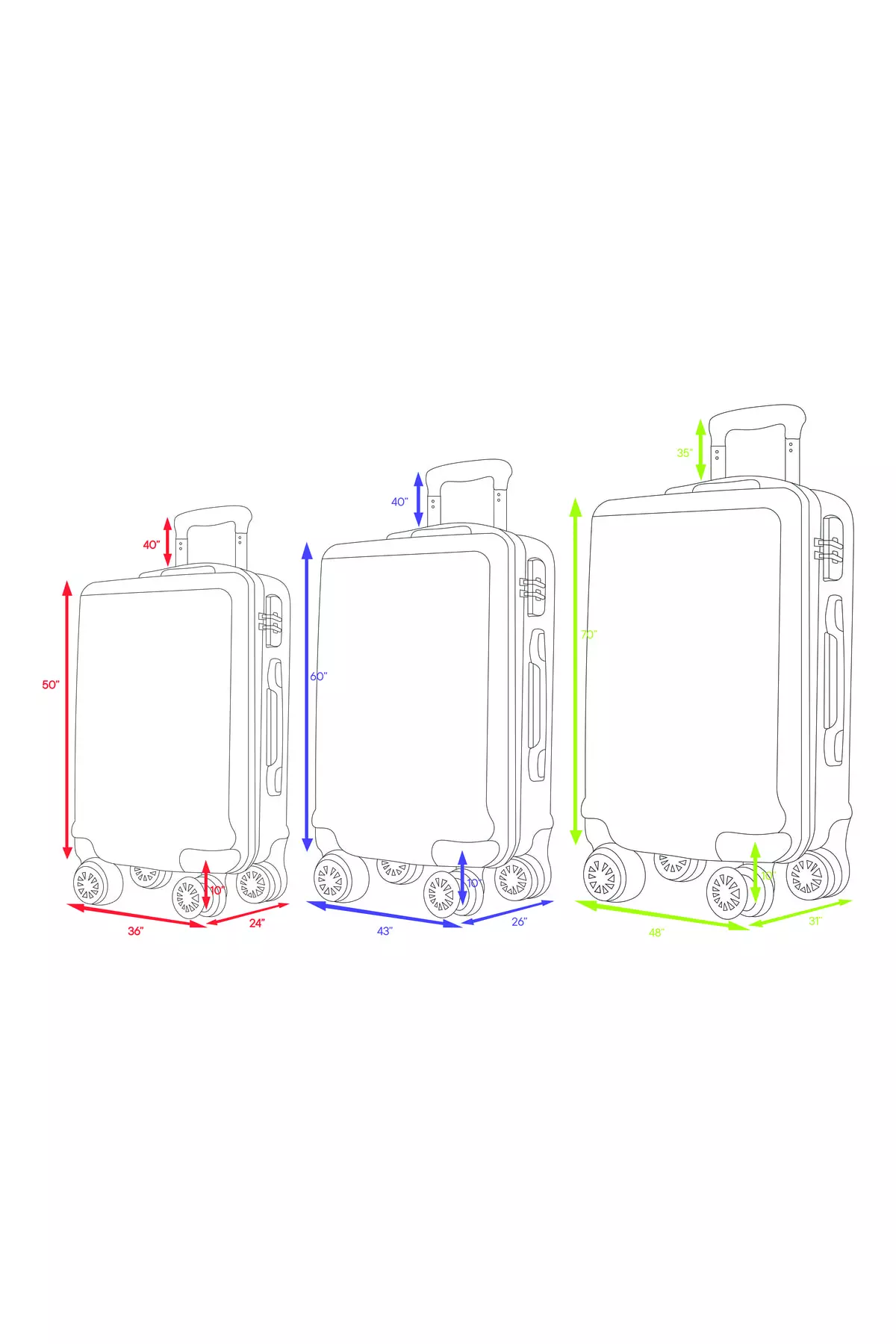 Wx-pp10 Blue Medium Size Pp Polypropylene Unbreakable Suitcase