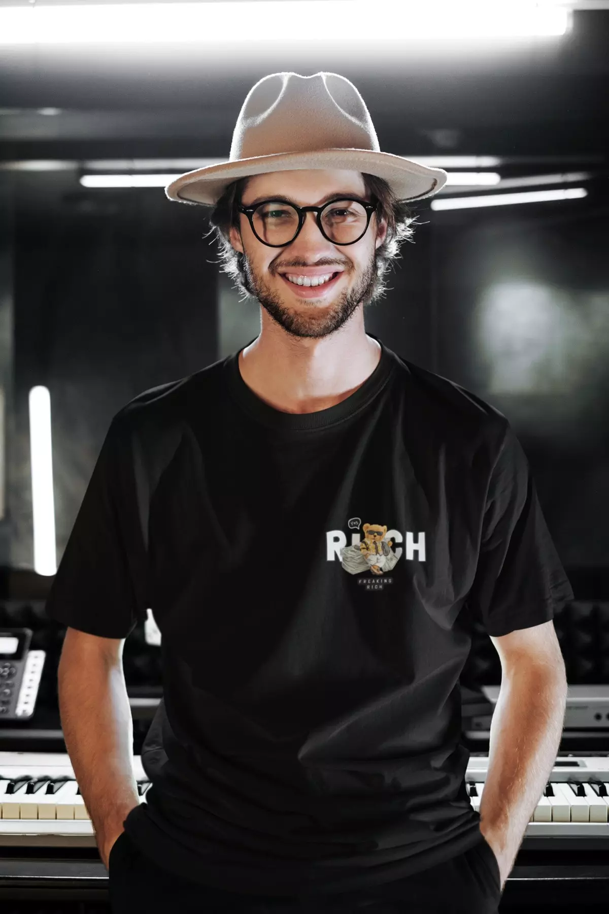 Oversized Printed Black T-shirt