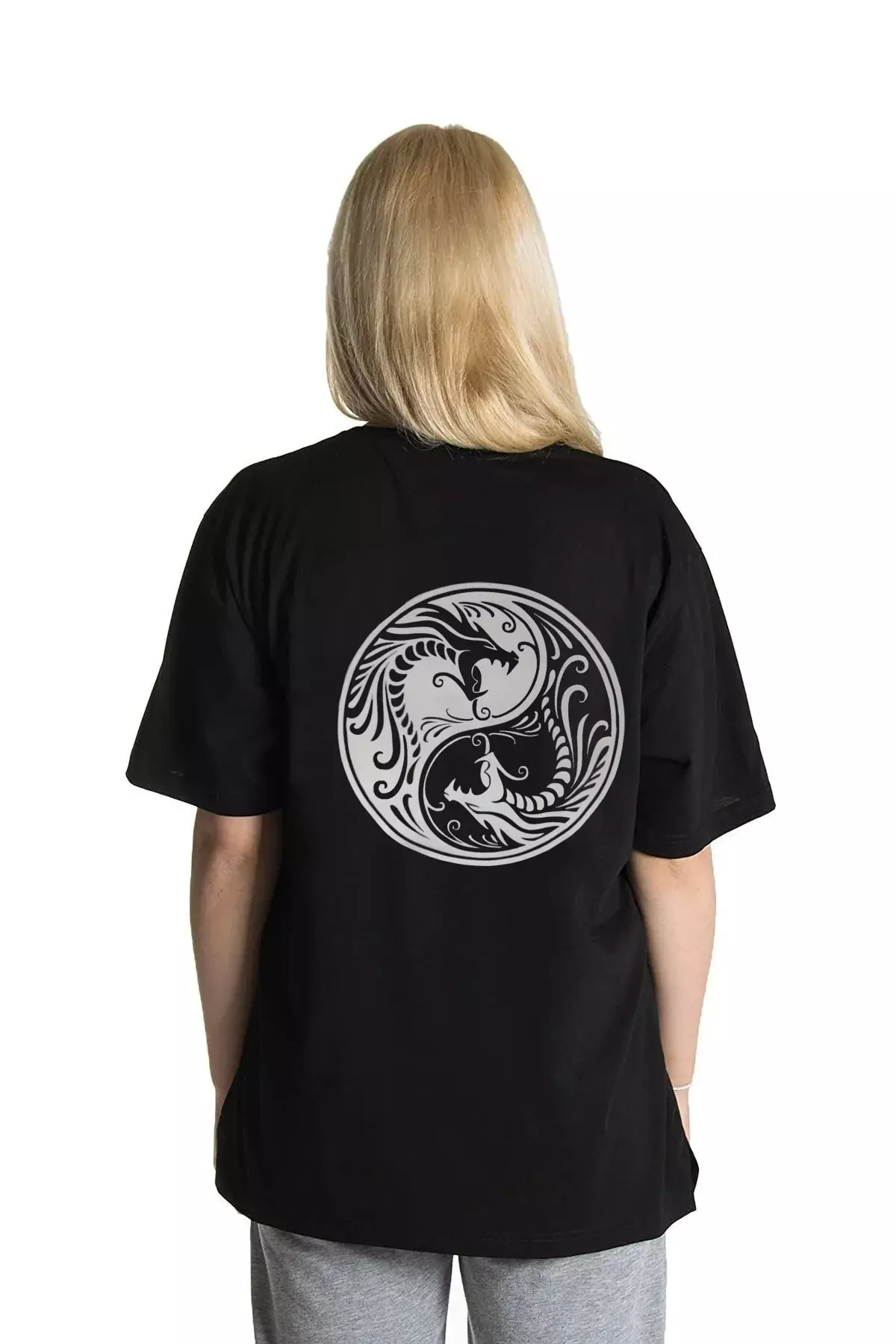 Unisex Printed Detail Loose Fit Oversize T-shirt