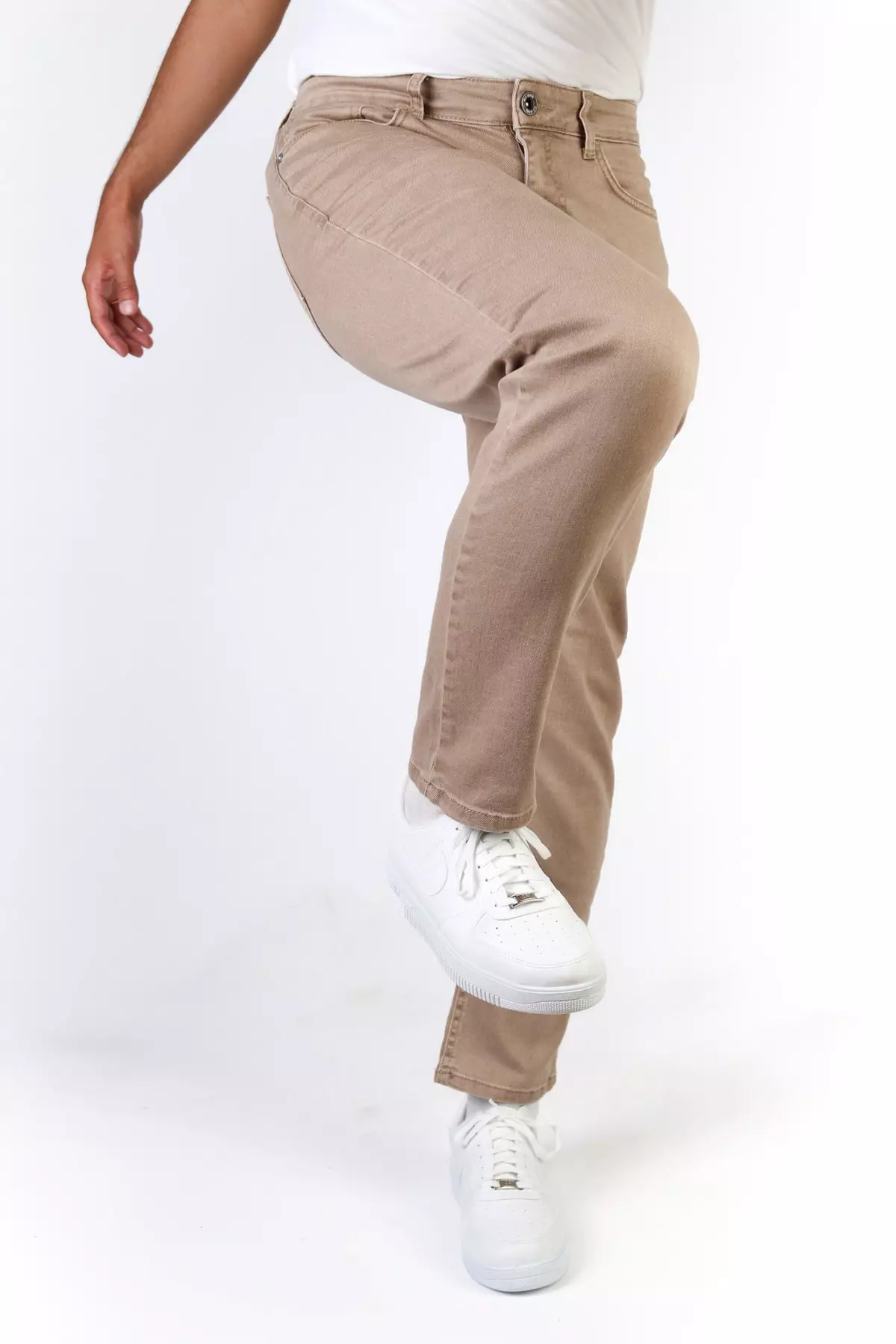 Men's Beige Regular Fit Stretchy Lycra Denim Jeans Pants Hlthe001933 - Regular Beige