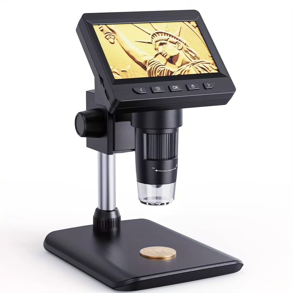HD Digital Microscope 8LED 1080P 1000X Real Shot Rendering, Computer Microscop, Electron Biological Microscope-White