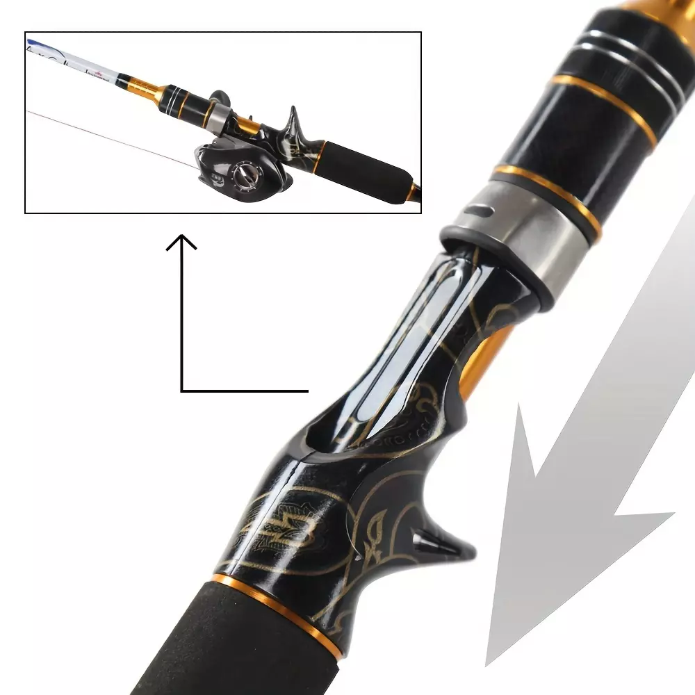 1pc Fiberglass Fishing Rod, Ultralight 1.8-2.1m/70.9-82.7in Spinning/Casting Fishing Pole, For Sea Fishing, Boat Fishing