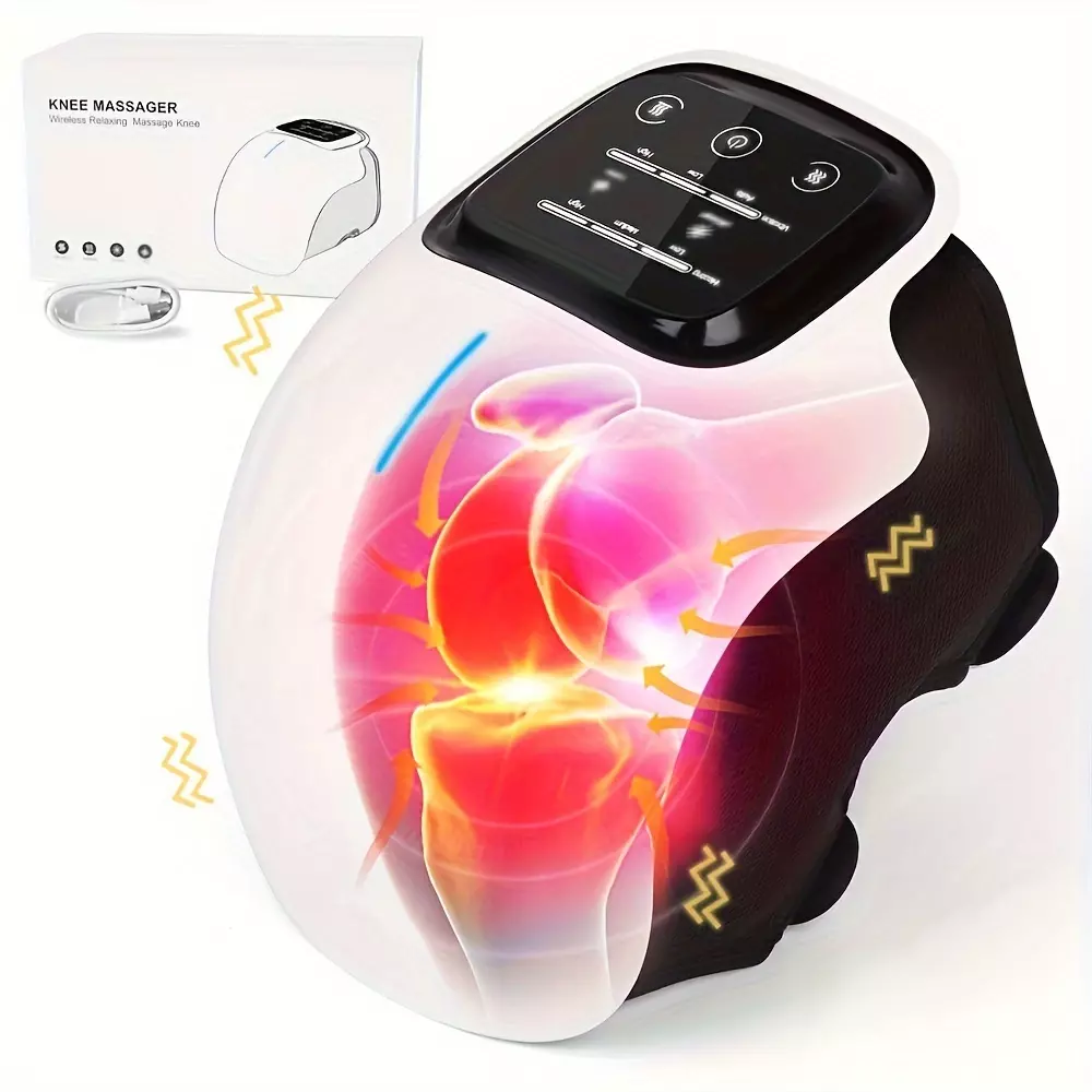 Wireless Knee Massager With Cycle Heating, Vibration Function, And Large LED Screen