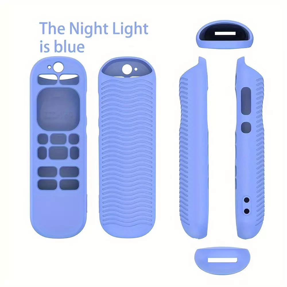 Silicone Case For Roku RCA1R Voice Remote, Drop-proof Silicone Soft Case W/ Lanyard-Light Blue