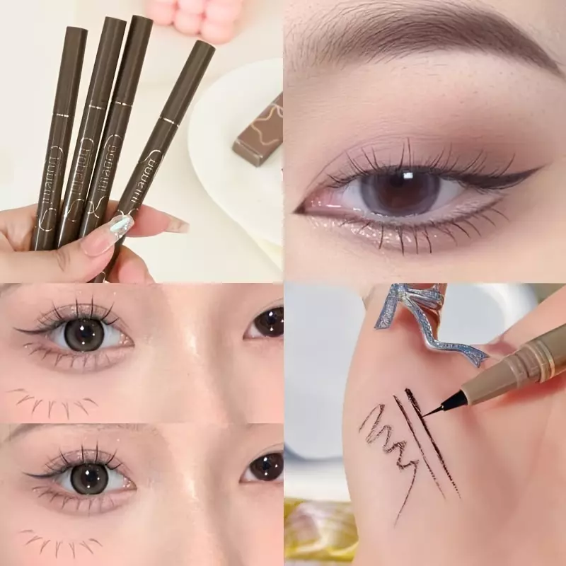 Ultra Slender Liquid Eyeliner, Korean Makeup For Women, Fast Drying, Smooth Waterproof Eyeliner Pen, Long Lasting Lower Eyelash Pen Cosmetics-Color #01