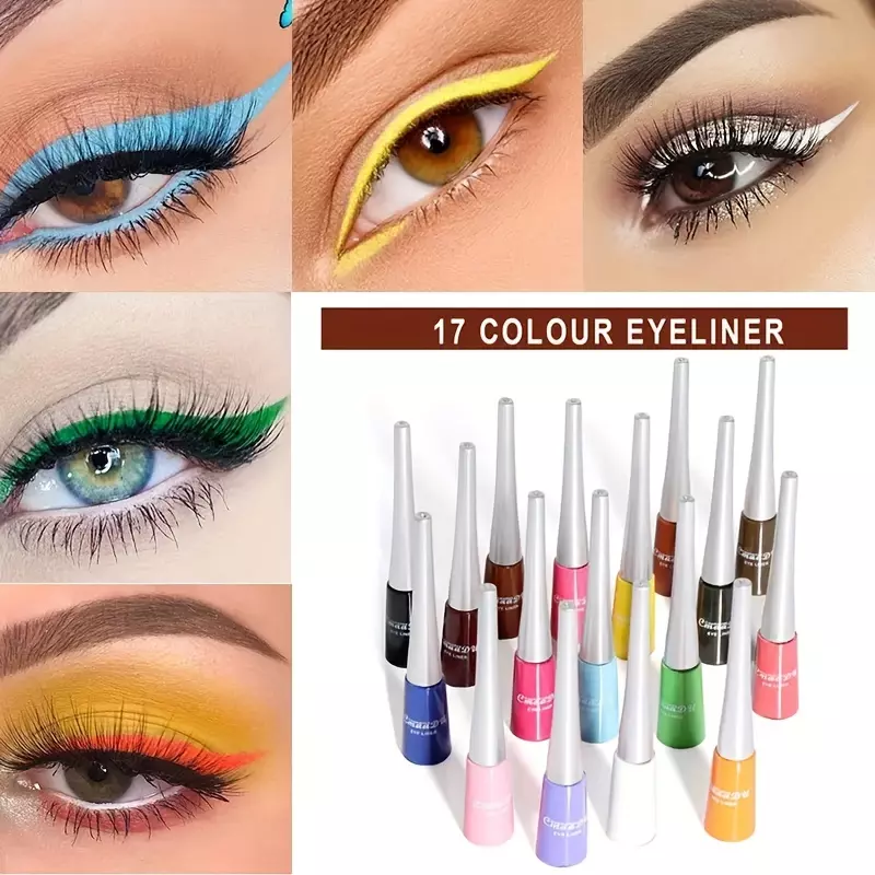 Smudge-Proof 17-Color Waterproof Eyeliner Stick - Quick-Dry, Alcohol-Free, High-Pigment Precision for Lasting Dramatic Looks-Color #01