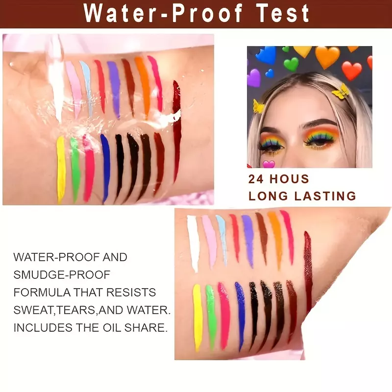 Smudge-Proof 17-Color Waterproof Eyeliner Stick - Quick-Dry, Alcohol-Free, High-Pigment Precision for Lasting Dramatic Looks-Color #17
