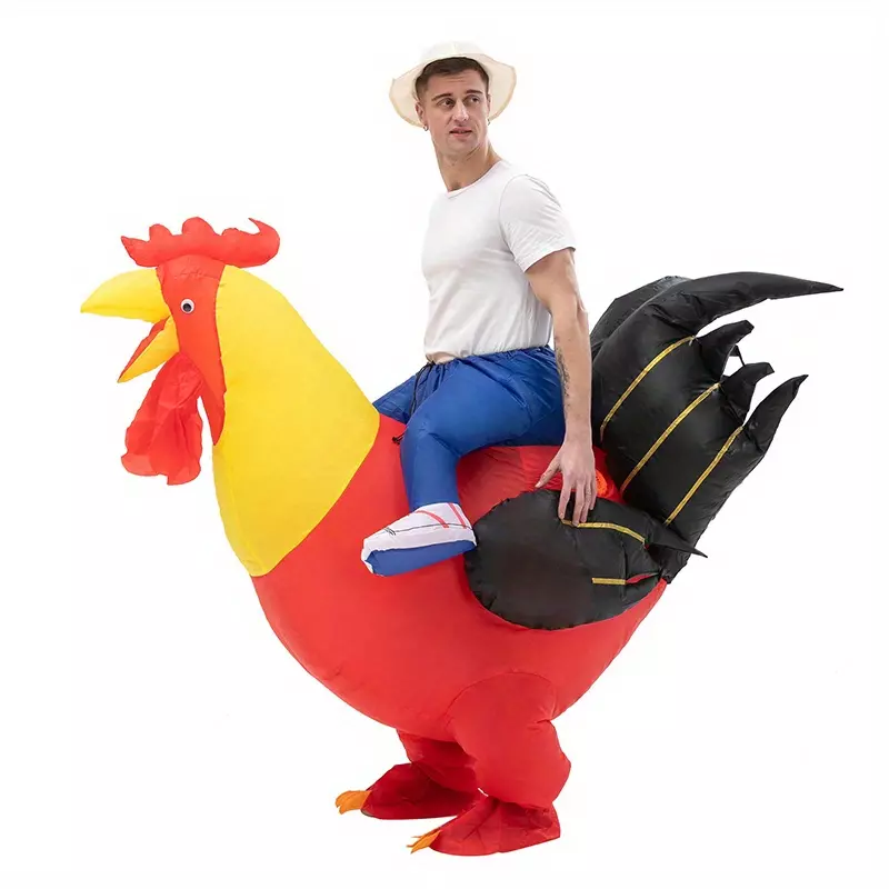 Giant Red Rooster Inflatable Costume - Perfect for Performances, Team Activities, Themed Parties & Holidays (14+)-Red