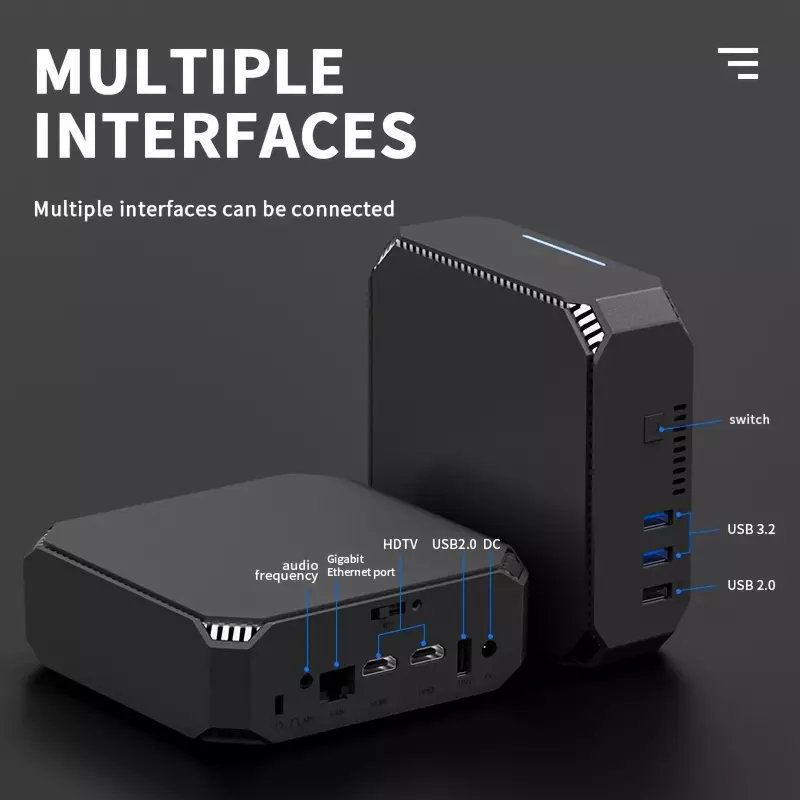 FIREBAT AK2 Mini PC Intel N100 Wireless4.2 16GB 512GB Desktop Gaming Computer HDTV*2 Protable