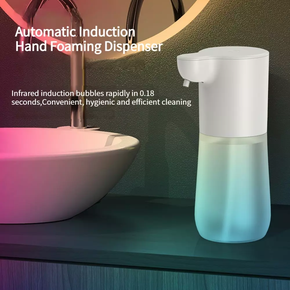 USB Rechargeable Touchless Foam Soap Dispenser - 600ML Hygienic Hand Washing for Kitchen & Bathroom, Elegant White Design