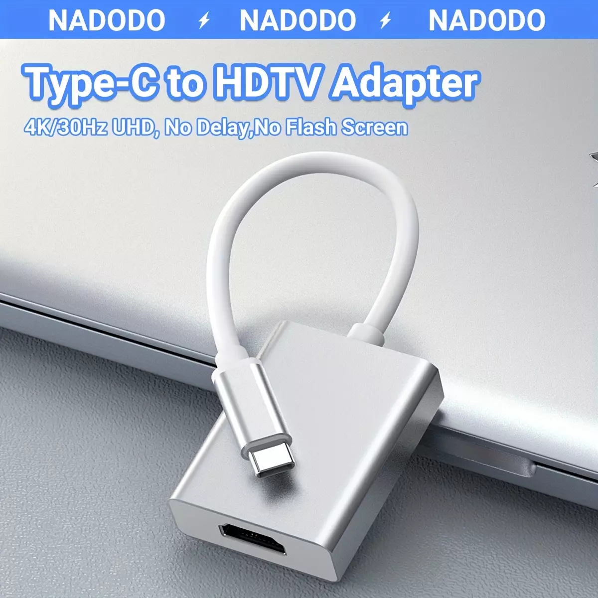 USB C To HDMI Adapter 4K Cable, USB Type-C To Adapter [Thunderbolt 3 Compatible] Compatible With MacBook Pro 2018/2017, For Galaxy S9/S8, Surface Book 2, Dell XPS 13/15, Pixelbook More-grey