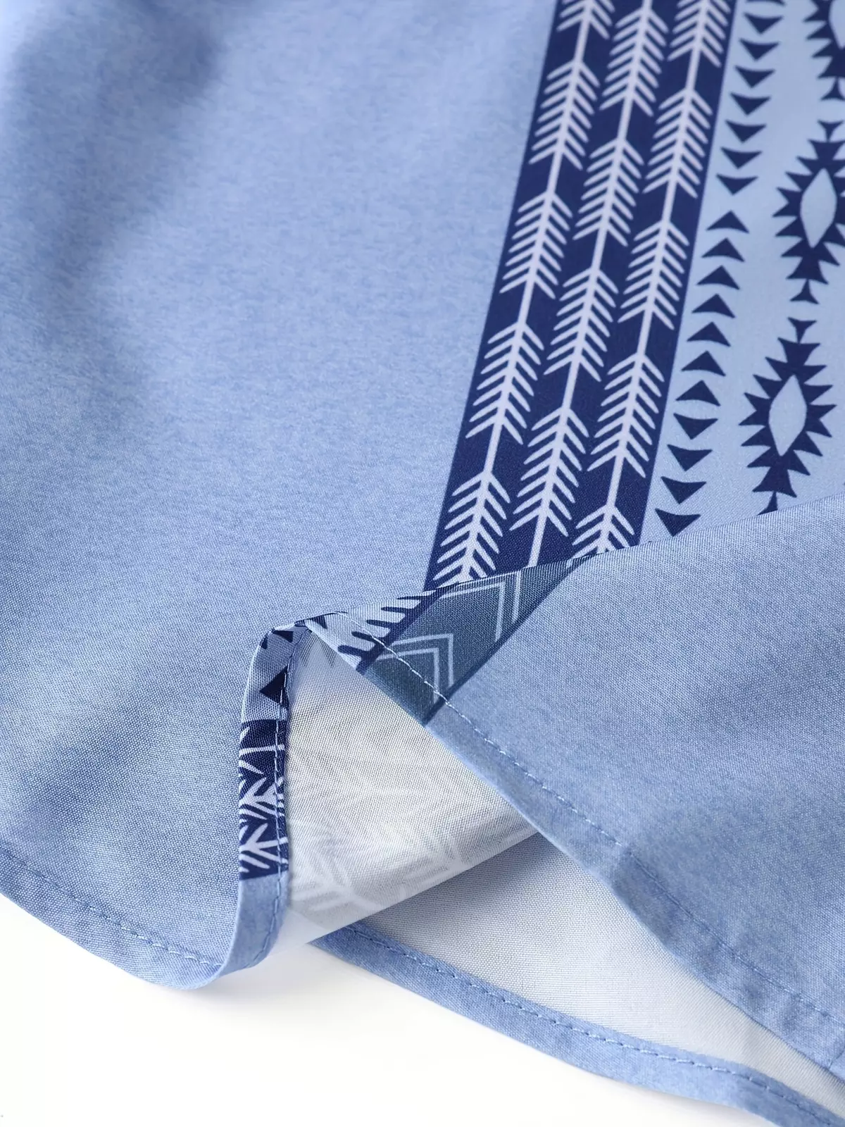 Bohemian Style Striped Men's Casual Short Sleeve Button Down Shirt, Summer Holiday Top