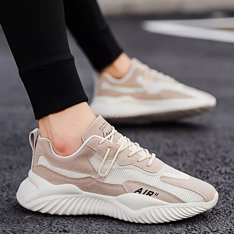 Breathable and Shock-Absorbing Men's Athletic Sneakers-White