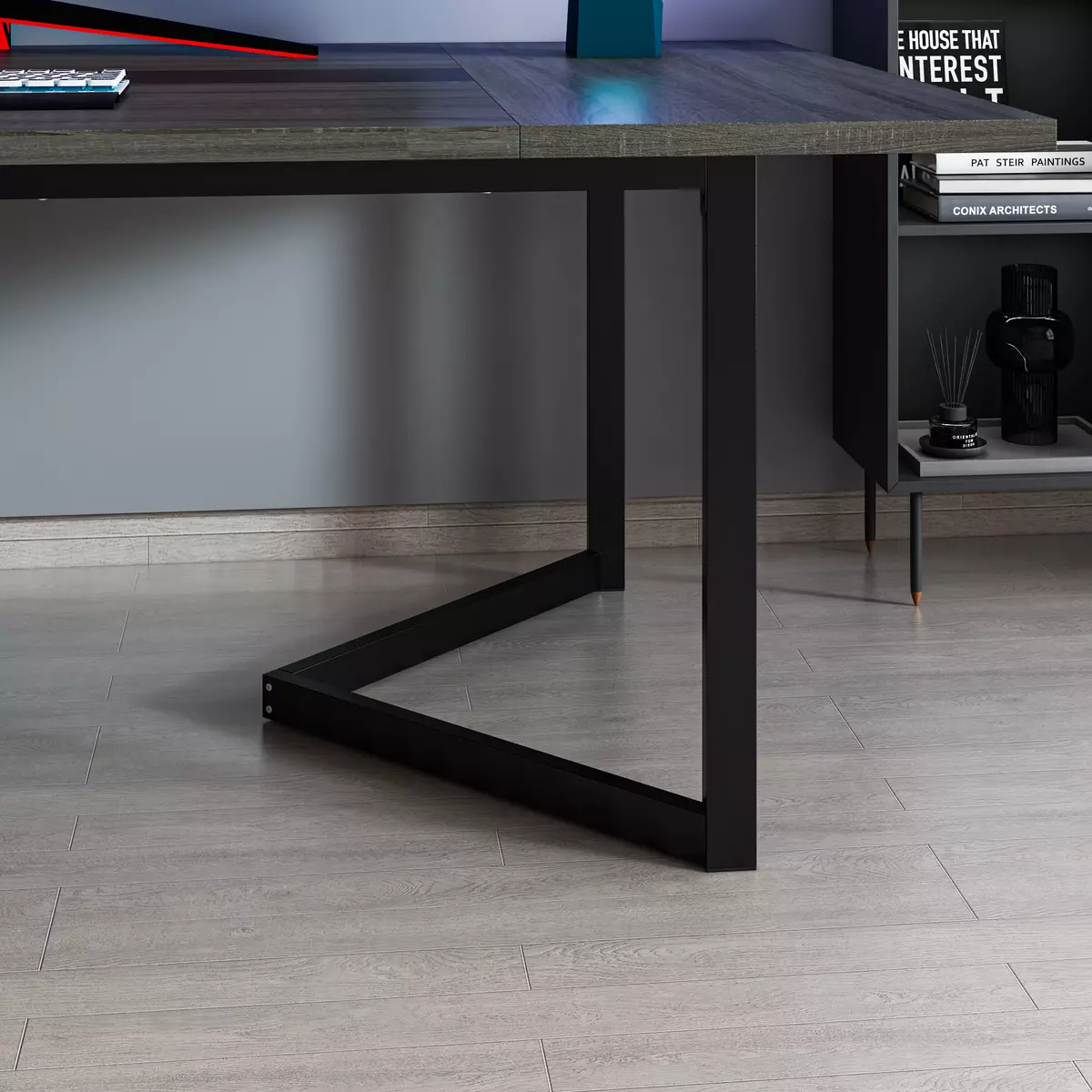 Morden Office Table Desk With Metal Frame