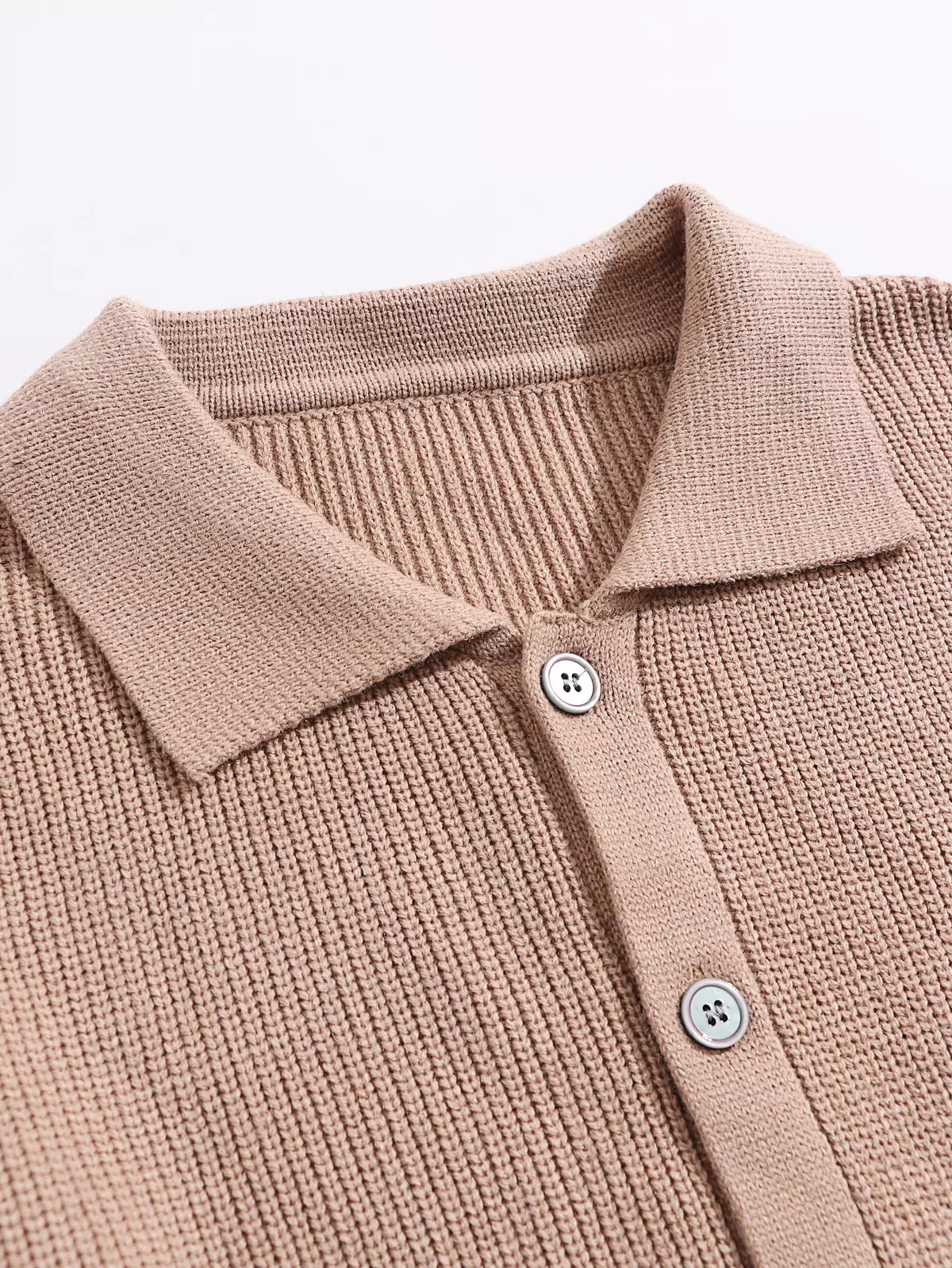 Men's Solid Loose Knitted Cardigan, Casual Mid Stretch Button Up Breathable Long Sleeve Lapel Top For Outdoor Activities-Black