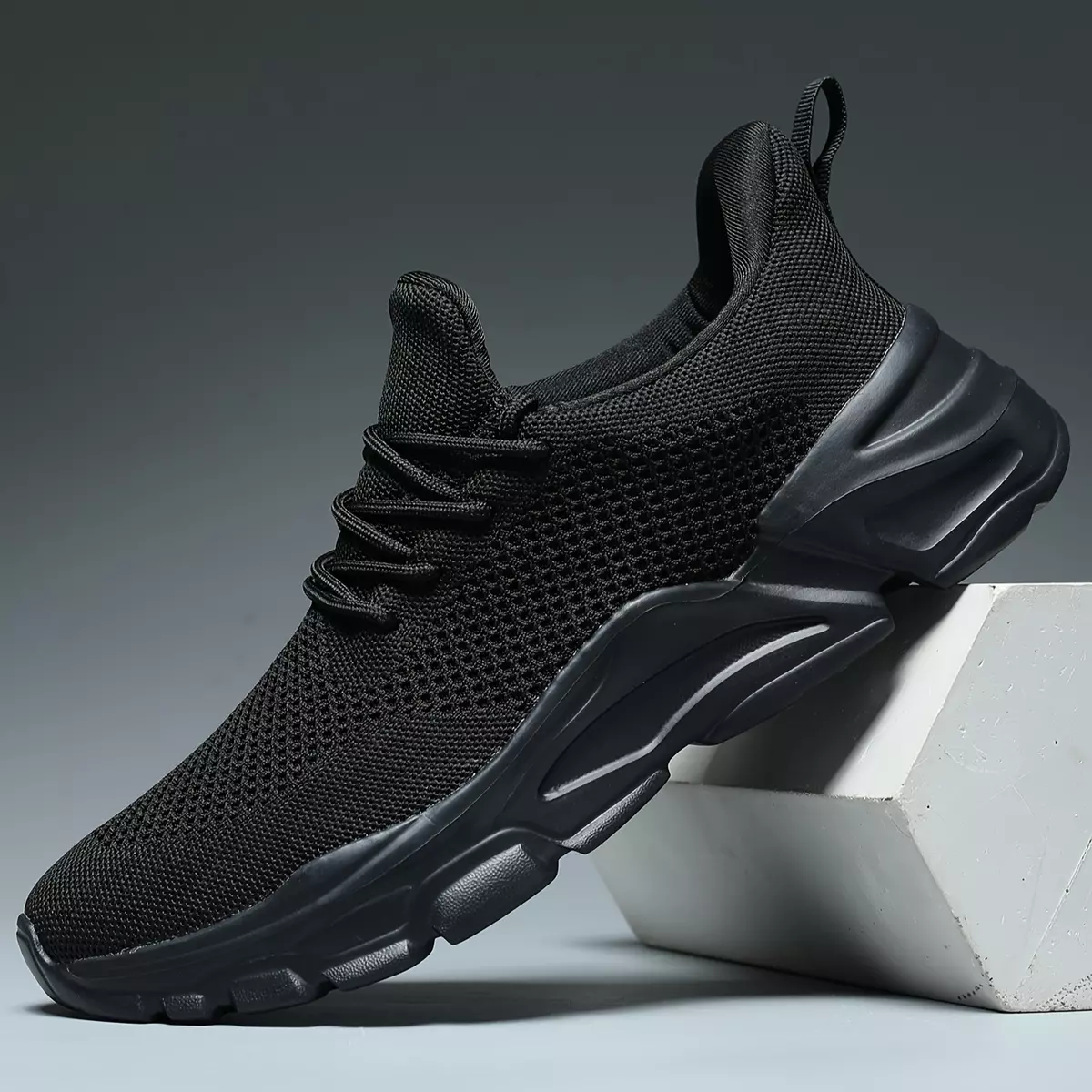 Breathable Non-Slip Running Shoes for Men - Comfy Lace Up Sneakers for Outdoor Activities-1870 Gray