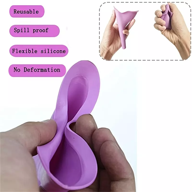 1pc Portable Silicone Women Urinal Outdoor Travel Camping Female Lady Urinal Urine Toilet Funnel Stand Up Pee Urination Device