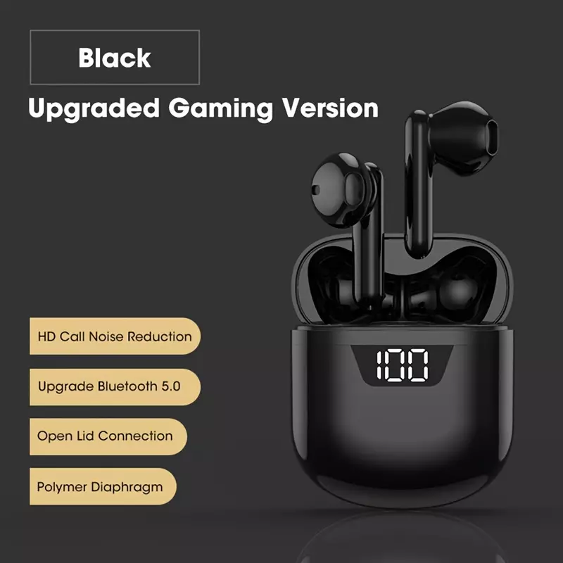 Wireless Earbuds 5.3 Headphones With Clear Sound J5TWS Sport Earbuds Touch Control With LED Digital Display Built-in Mic