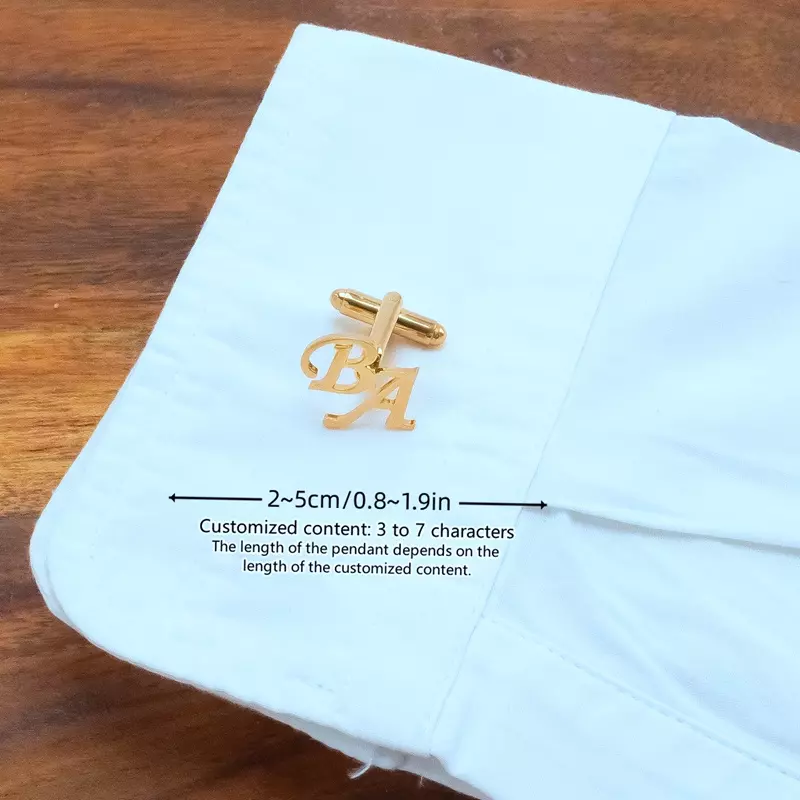 1pc Engraved Cufflinks, Customized Wedding Cufflinks, Personalized Groom & Groomsmen Gifts, Unique Wedding Present (Customized Only In English, Other Languages Will Be Translated Into English)-Silvery