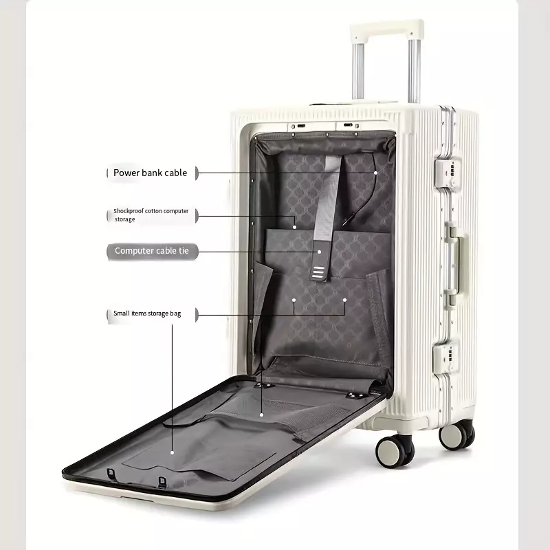 Minimalist Solid Color Travel Trolley Case For Women, Classic Versatile Suitcase With Spinner Wheels Design-Green 20 Inches