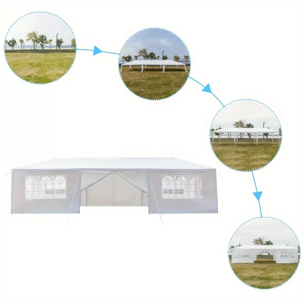 10'x30' 5/7/8 Side Walls Outdoor Canopy Heavy Duty Party /Wedding Ceremony tent White Gazebo Pavilion-7 one sided