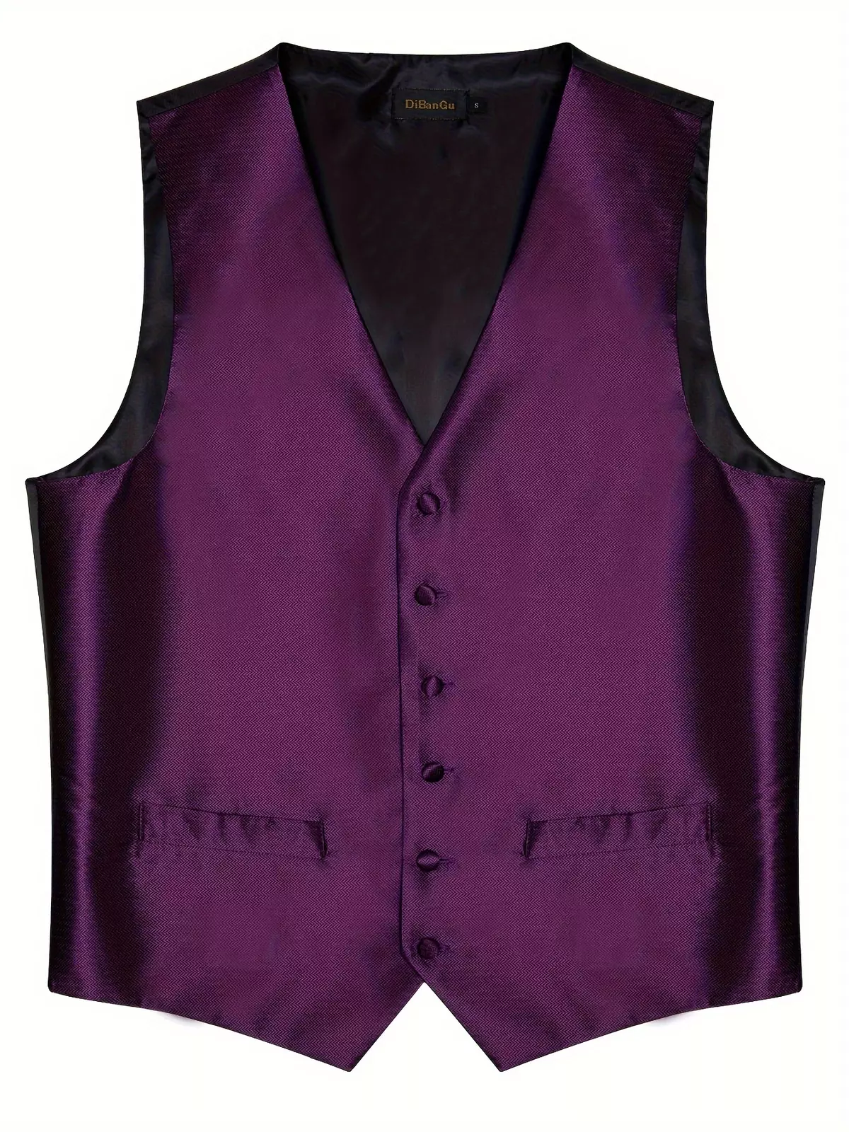 Business Mens Waistcoat Tops Purple Solid Formal Dress Wedding Vest Jacket Coat