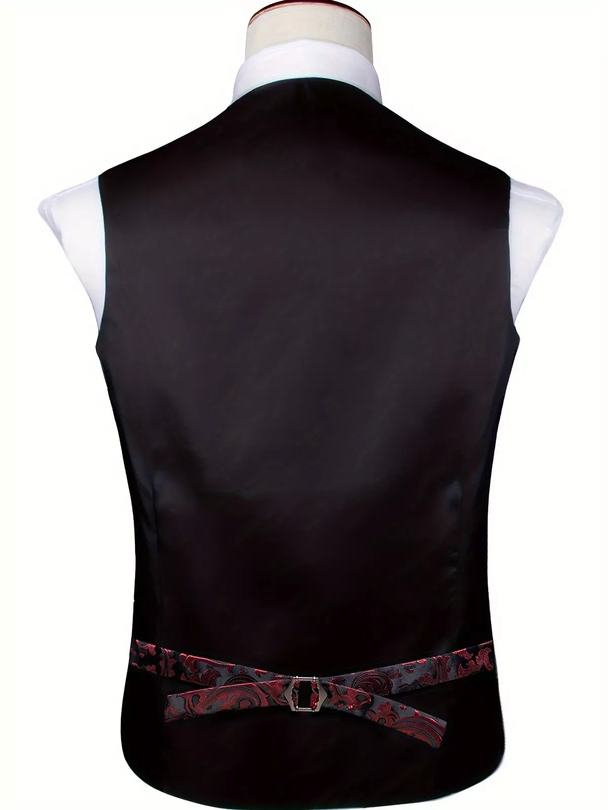 Men's Trendy Red Paisley Waistcoat + Necktie + Square Hanky Cufflinks Wedding Suit For Men's Outdoor Activities