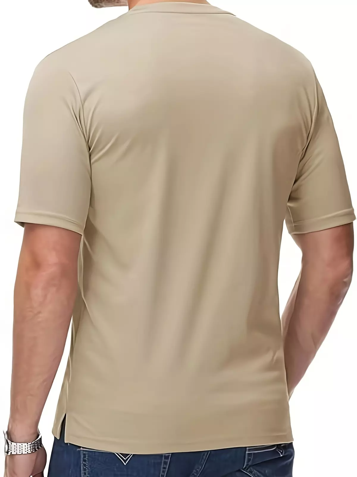 Mens Casual Button Short Sleeve Henley T-Shirts Patriotic Tactical Military Army Shirts for Men-Navy Blue