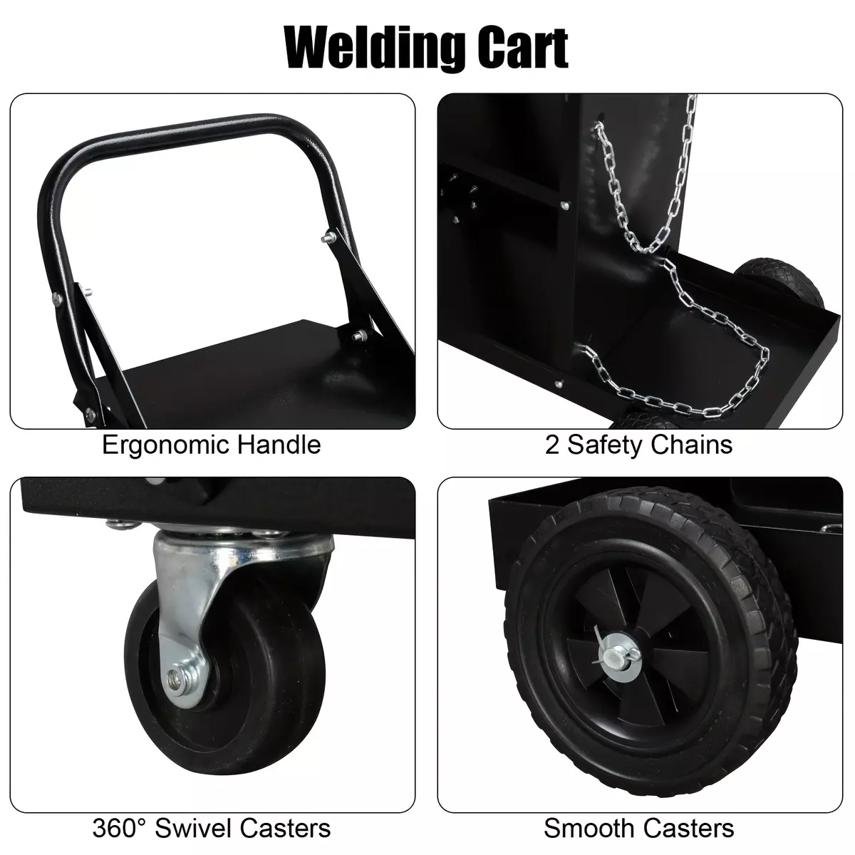 1pc Black Electric Welding Cart Without Drawers Made Of Iron For Home, Hardware Store, Office