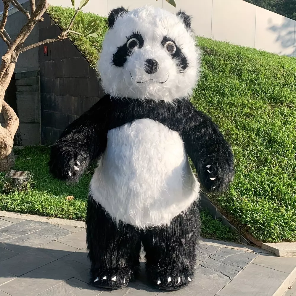 78.74/102.36inch Giant Panda Inflatable Plush Costume Street Funny Mascot Costume Cosplay Halloween Inflatable Mascot Costume For Party